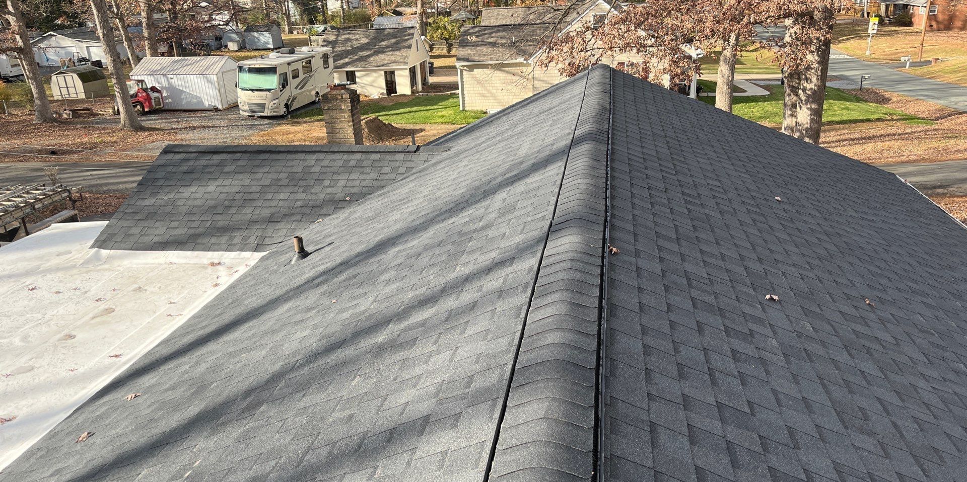 Residential Roofing Installation using Certainteed Landmark, Moire Black by RJC General Construction, LLC.