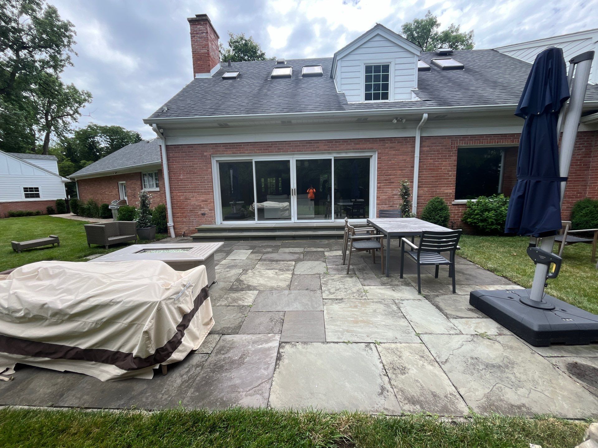 bluestone cleaning using Algaecide, soft wash soap by Northern Power Washing LLC.