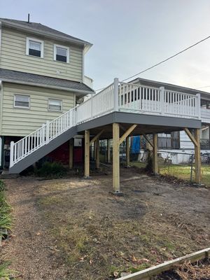 TimberTech Composite Deck and Vinyl Railing Replacement in Hinton