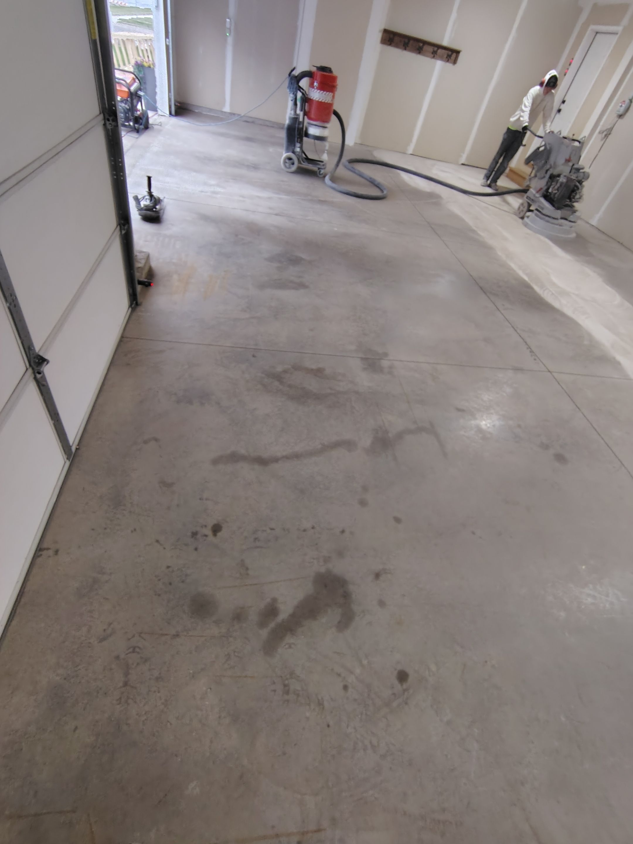 Epoxy Garage Floor Coating with Decorative Flake in Harrisburg by Select Painting, Coatings & Garage Cabinets