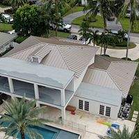 .032 Aluminum 1.5" Mechanical Seam Champagne  by Total Roofing System The Metal Roof Experts
