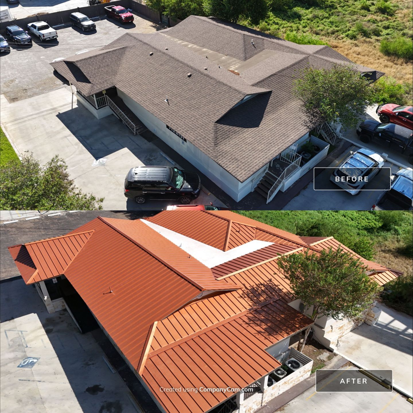 Copper Standing Seam Metal Roof Installation for Laredo Medical Clinic by JM Flores Roofing & Construction, Inc