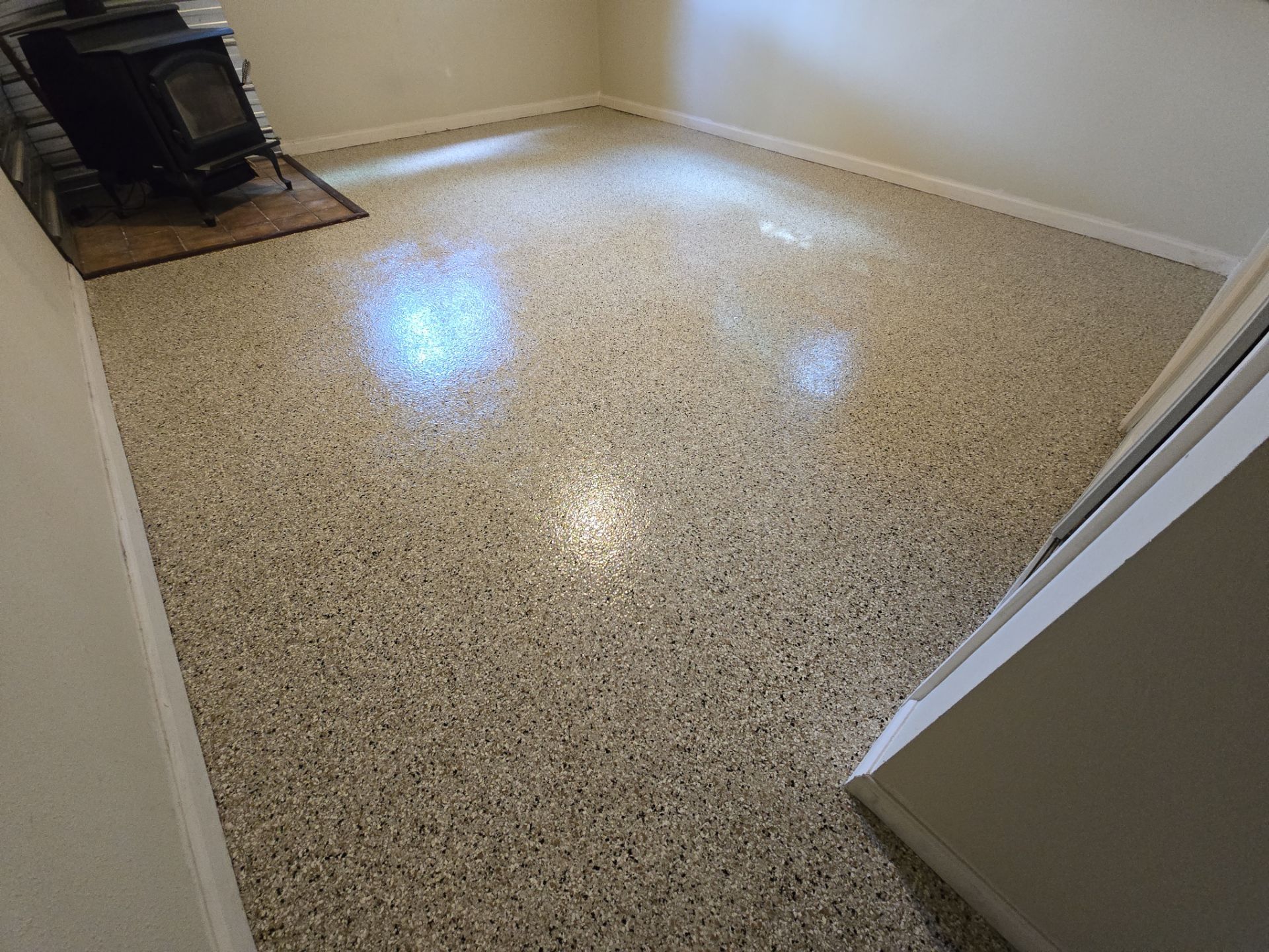 Basement Transformation using Driftwood by Croc Coatings, LLC