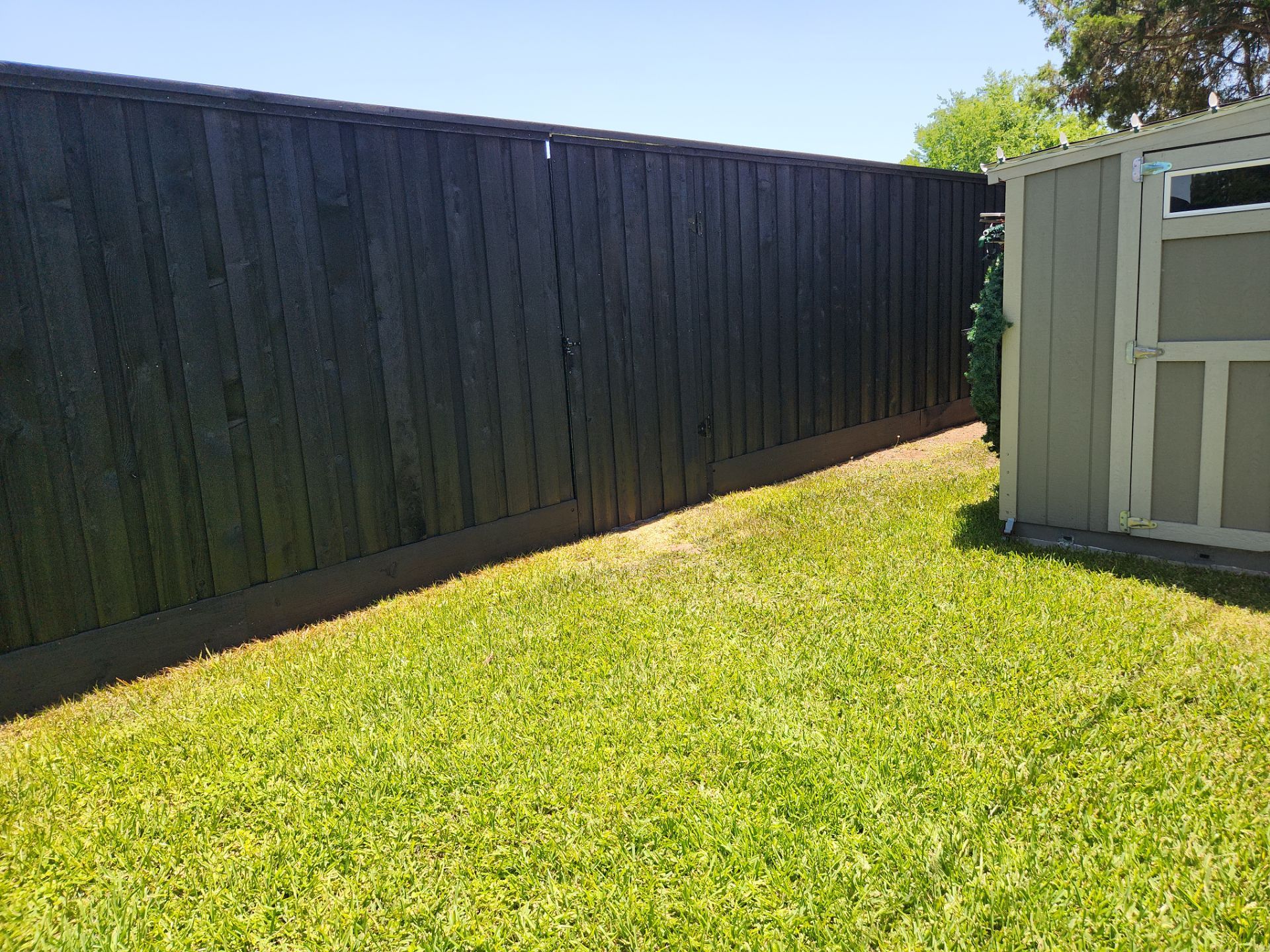 Modern Black Fence Finish by Tim's Fences