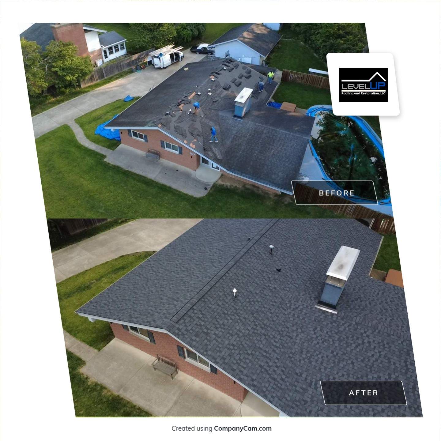 Full Residential Shingle Replacement by Level Up Roofing and Restoration Services LLC
