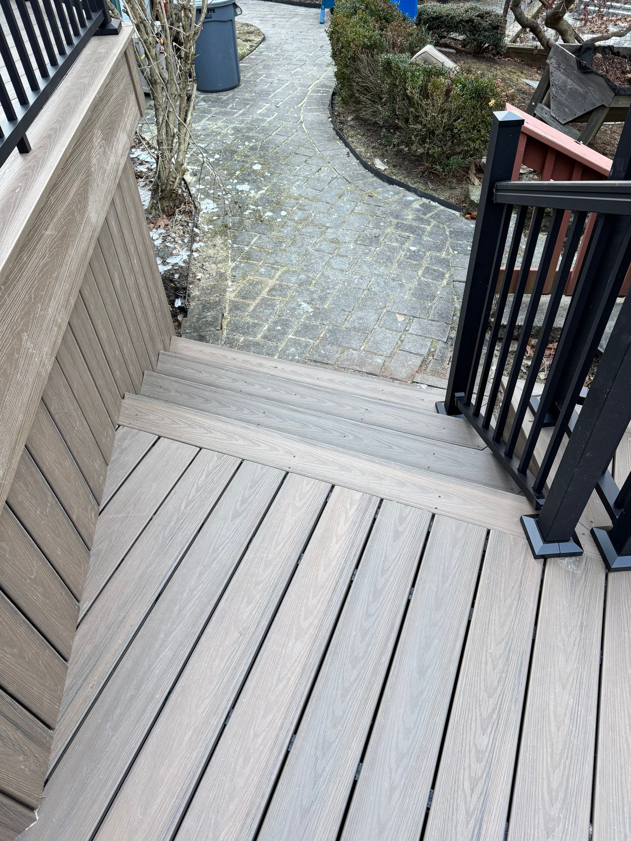 New Deck using Deckorators  decking and vinyl railings by deck guardian
