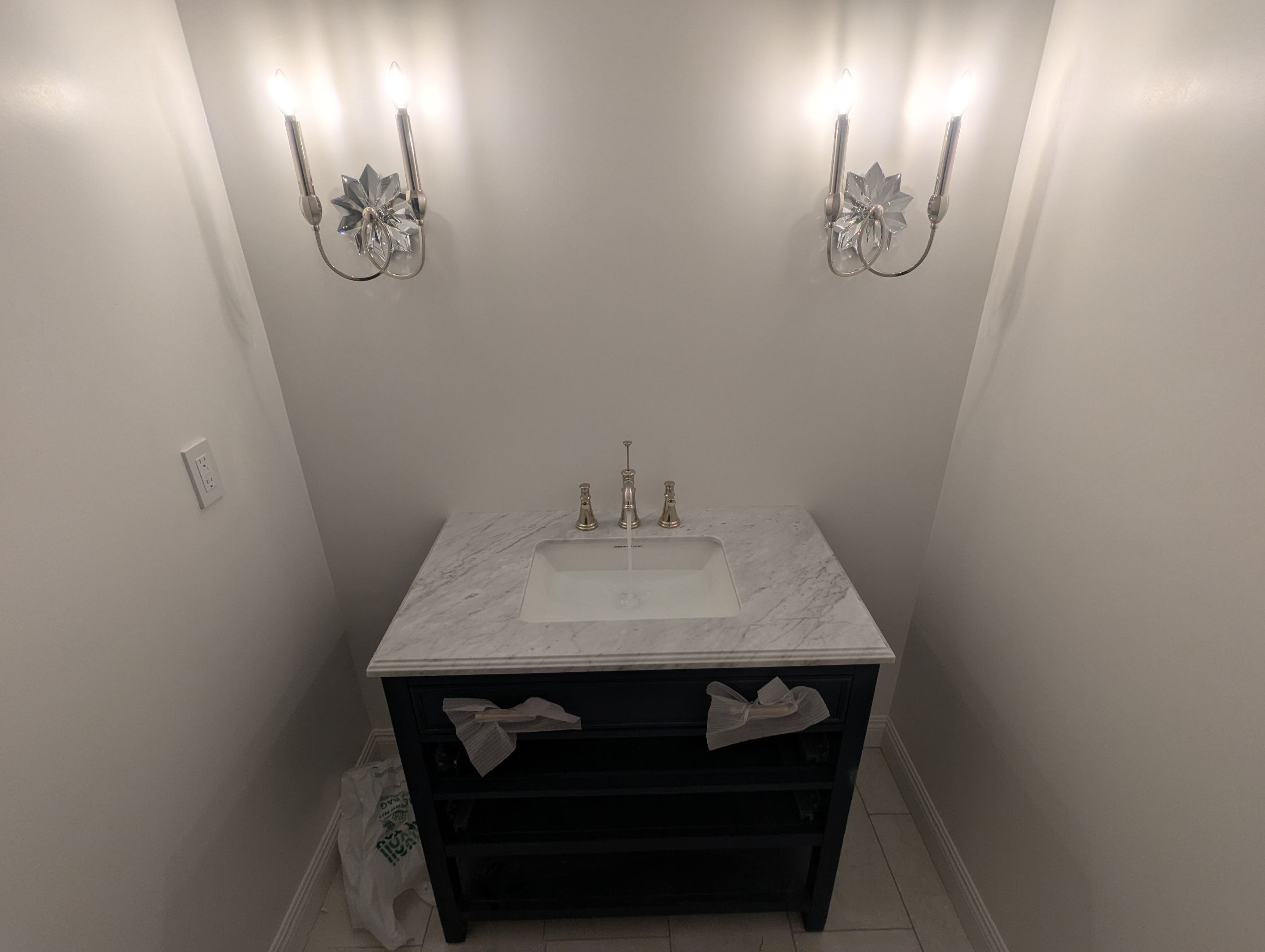 Setting Finish in a new Custom Home by Professional Plumbing Inc 