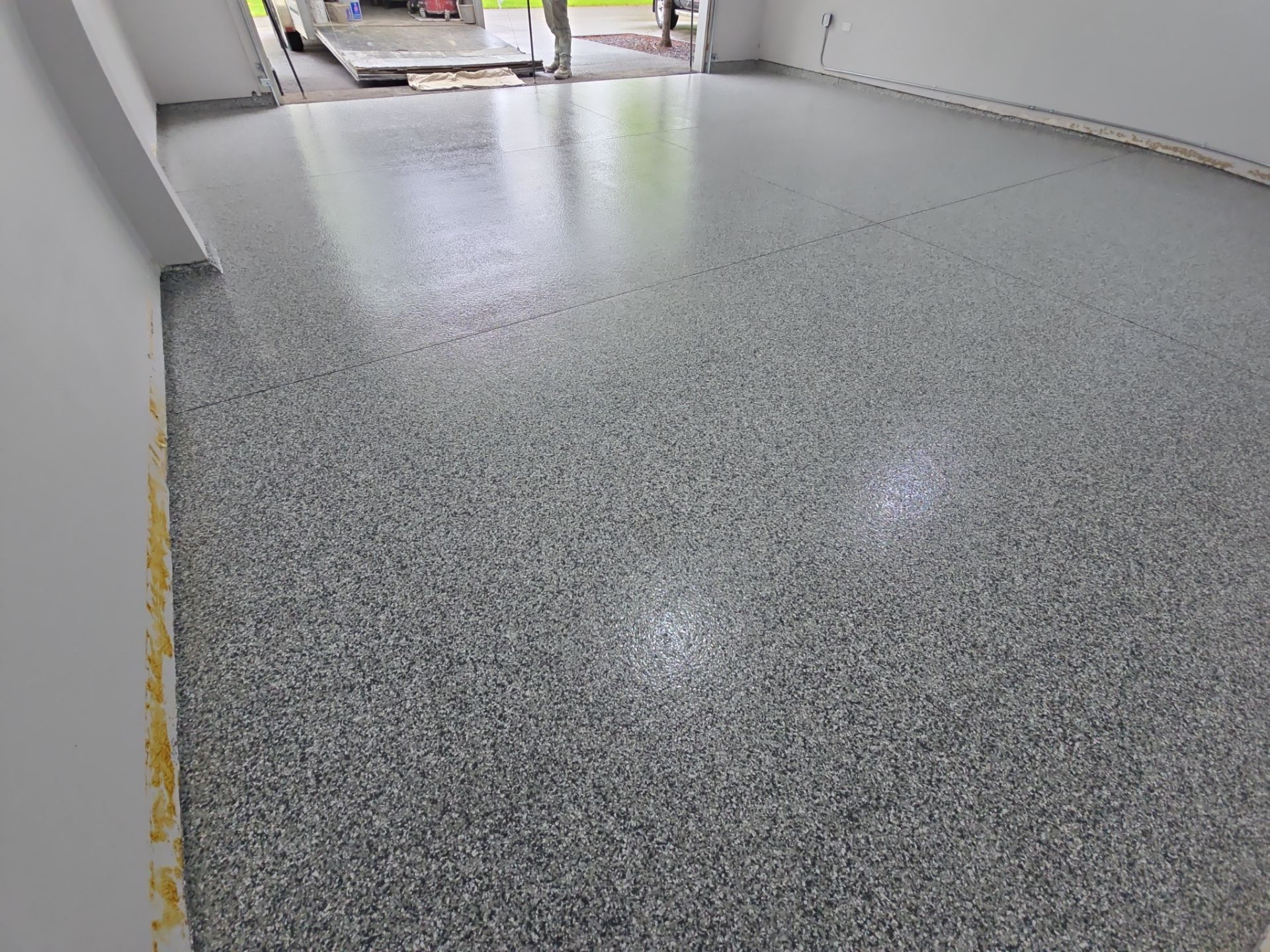 Garage Transformation using Slate Stone by Croc Coatings, LLC