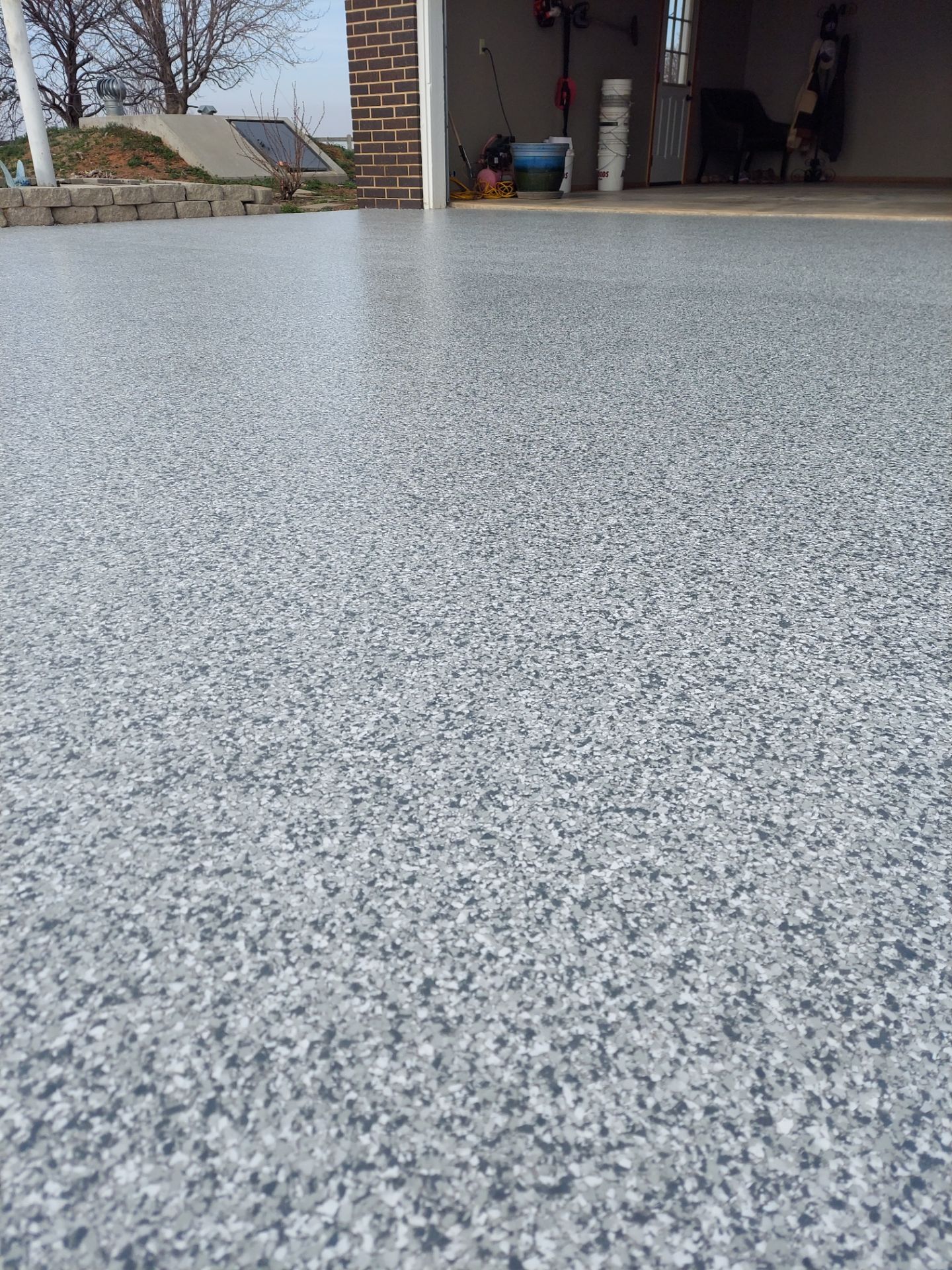 Garage & Sidewalk with Slate Stone by Copperhead Coatings