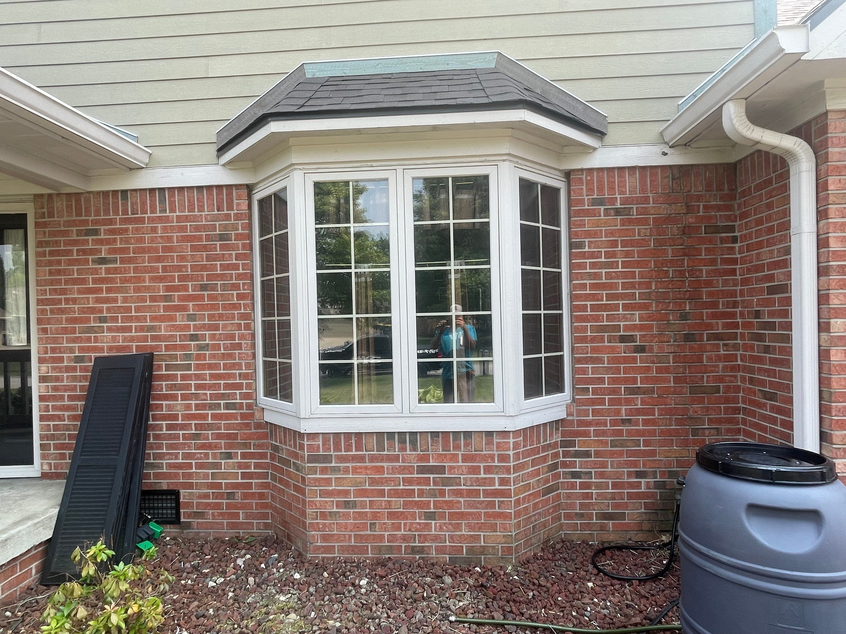 Tornado damage in Whiteland. Roof replacement, James Hardie siding, exterior paint, gutters, windows, doors by 317 Roofing & Restorations