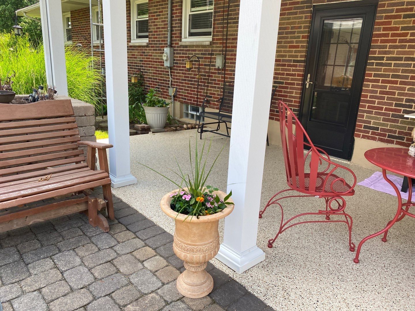Garage Floor and Patio using Driftwood by Your1DayFloor.com