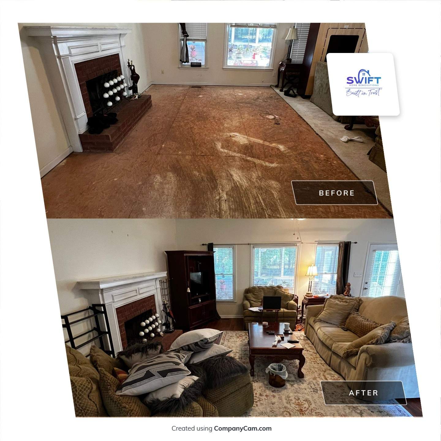 Hardwood Floor Replacement and Staircase Upgrade in Kennesaw Georgia by Swift Home Renovations