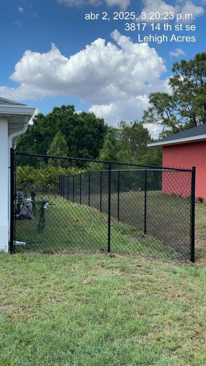 Black Chain Link Fence Installation for Lehigh Acres Property Perimeter by True Fence LLC