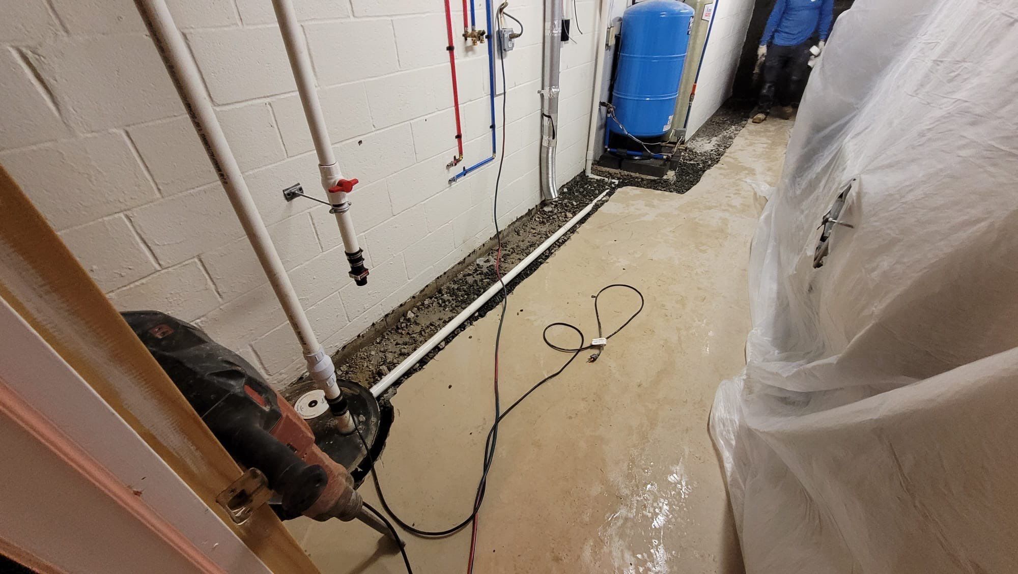 Interior French Drain With Radon Seal & Mold Remediation in Wall Township by Pure Service Pro, LLC 