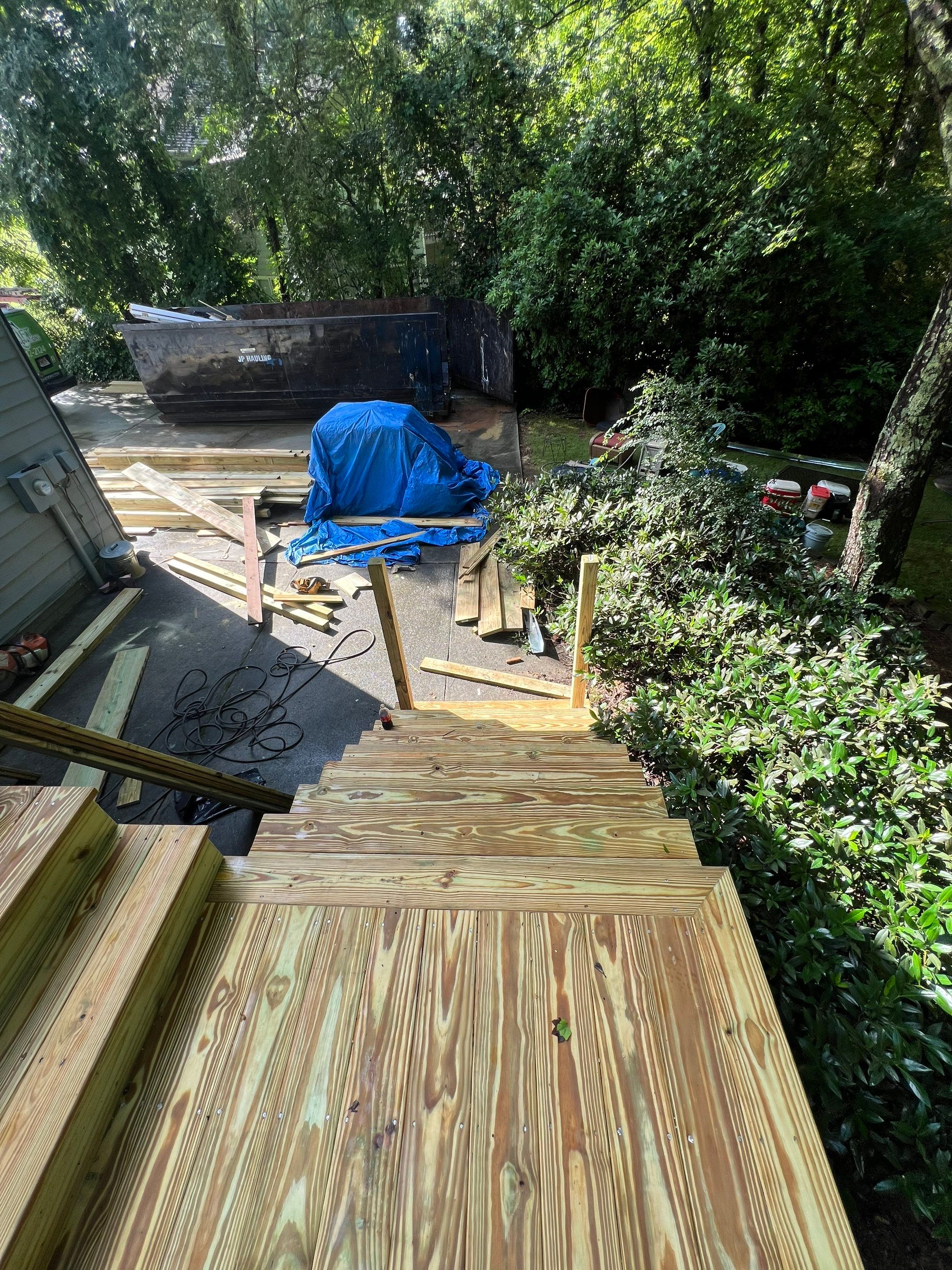 Pressure-Treated Wood Deck Replacement and Staircase Installation in Kennesaw by Swift Home Renovations
