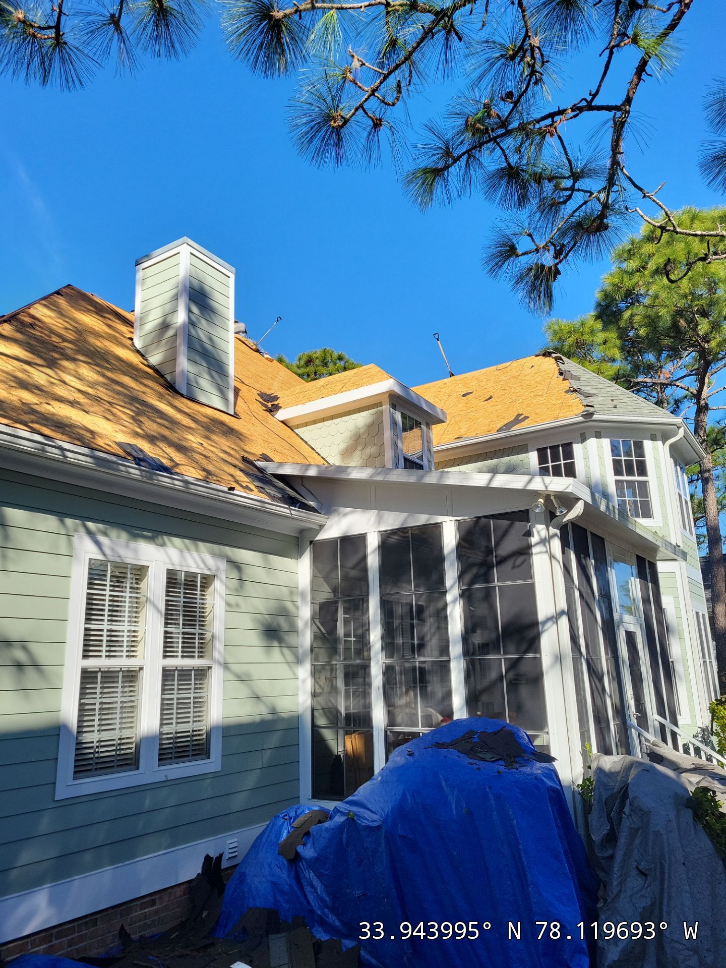 Storm Damage Insurance Claim Roof Replacement in Southport, NC Using CertainTeed by RGR Construction and Roofing, LLC