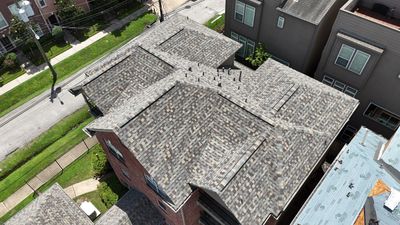 Residential Roofing Installation on a Highrise Duplex using IKO Dynasty