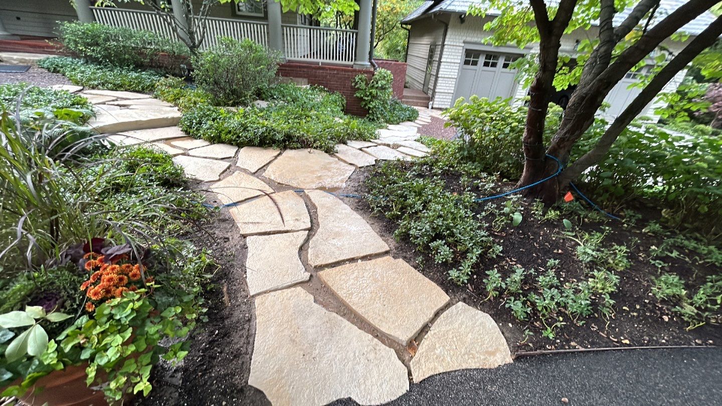 natural stone using Algaecide, soft wash soap by Northern Power Washing LLC.