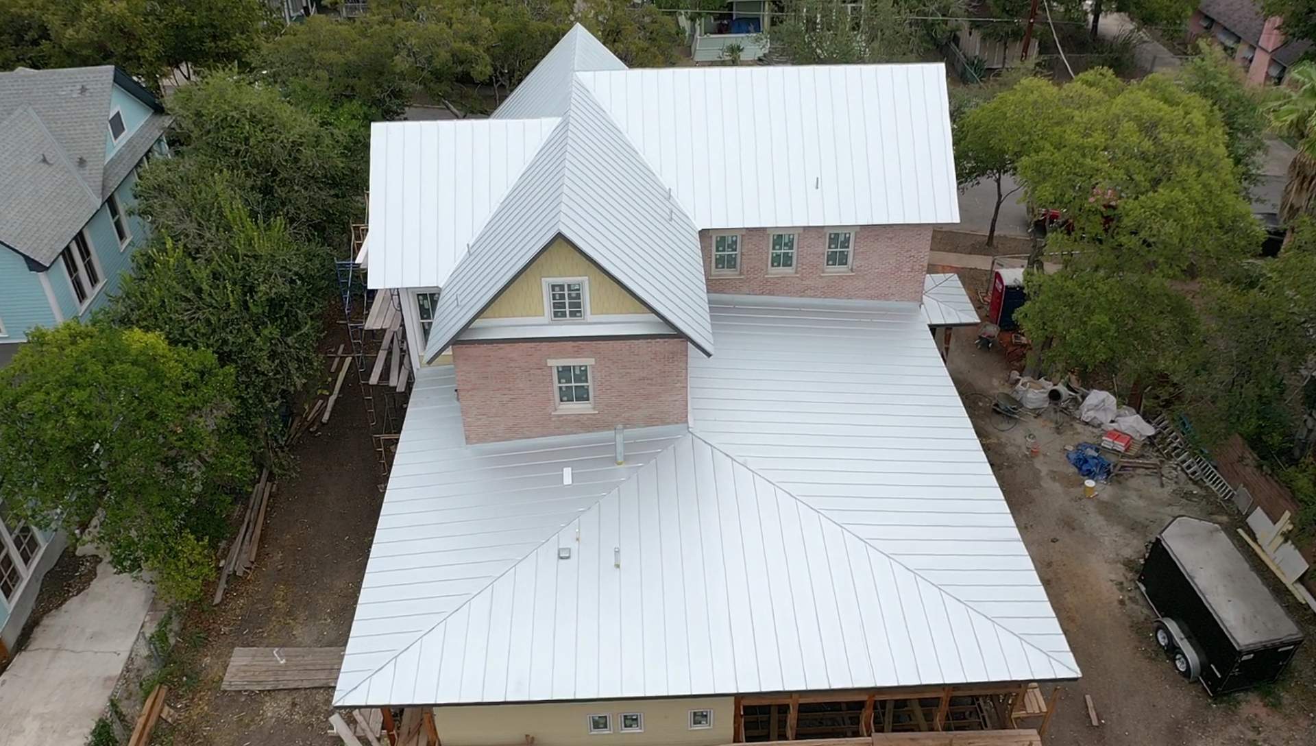 Residential Metal Roof Installation using McElroy Metal by Premier Roofing and Contracting