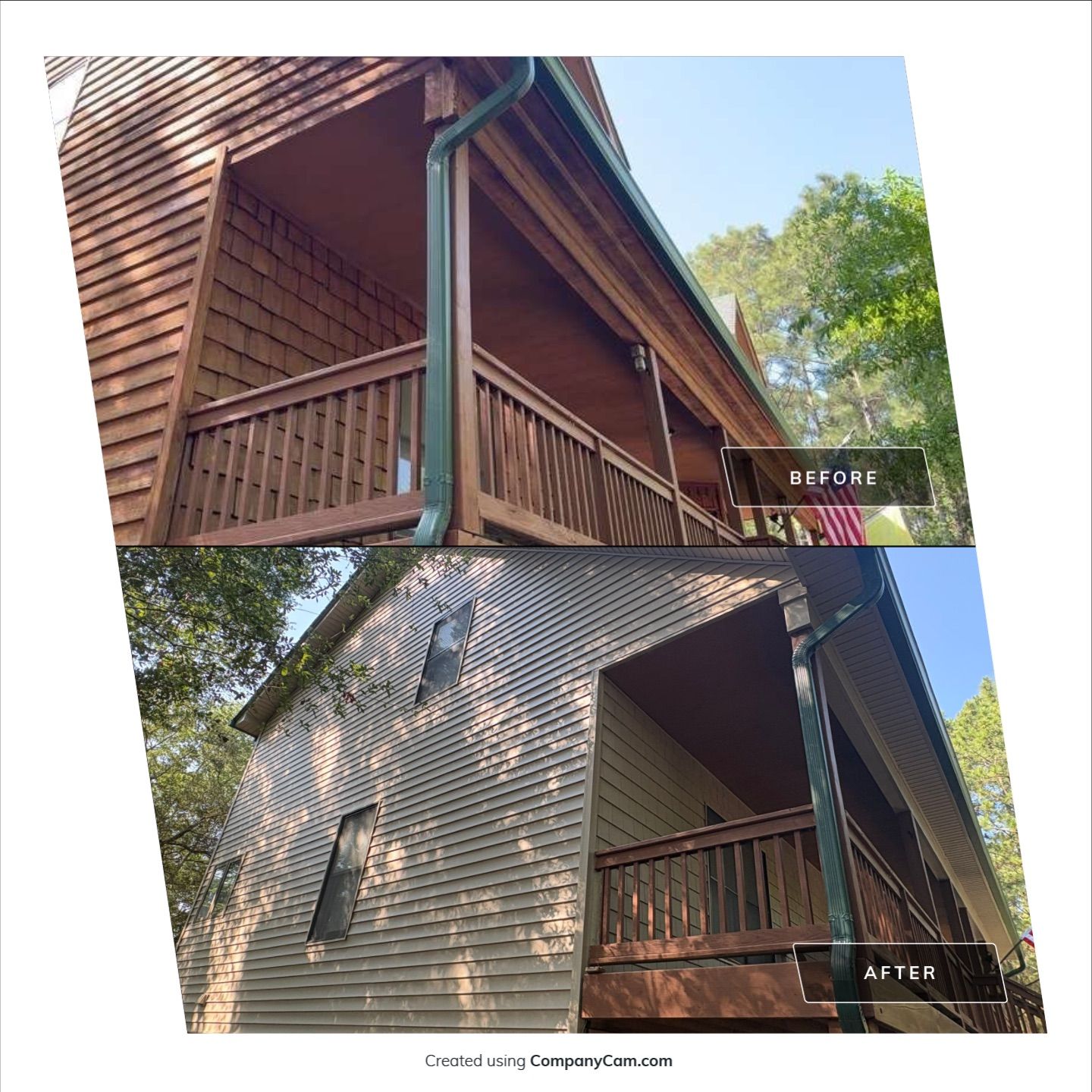 Siding Replacement and Exterior Renovation for Wilmington Log-Style Home by Ideal Siding Wilmington, NC