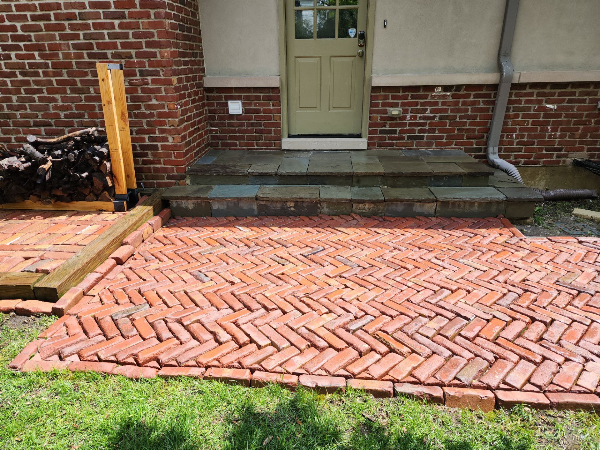 bluestone using Algaecide, soft wash soap by Northern Power Washing LLC.