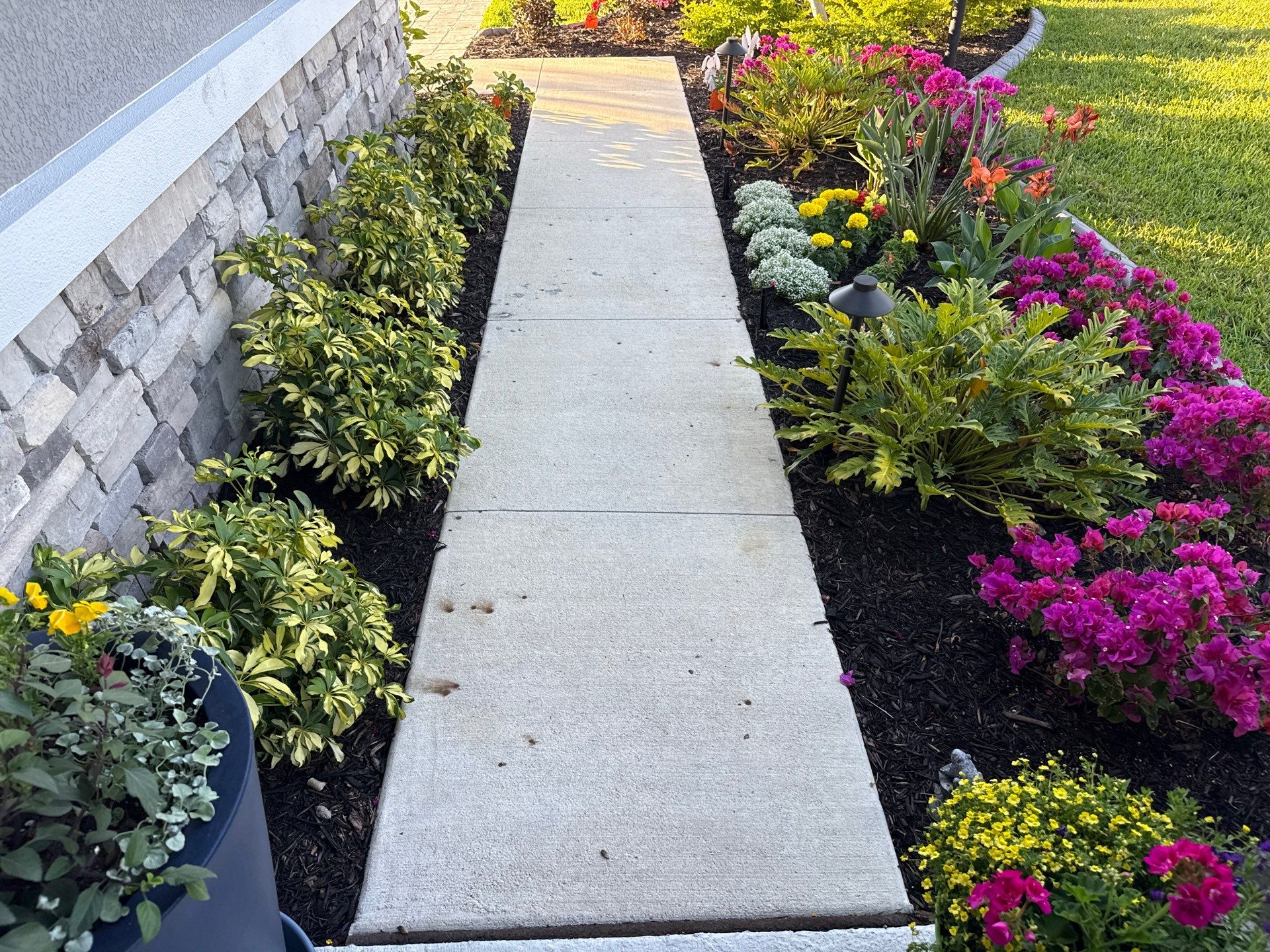 Rust Stain Removal from Concrete Driveway and Pavers in Park East at Azario | Lakewood Ranch, FL by Sunshine AquaWash