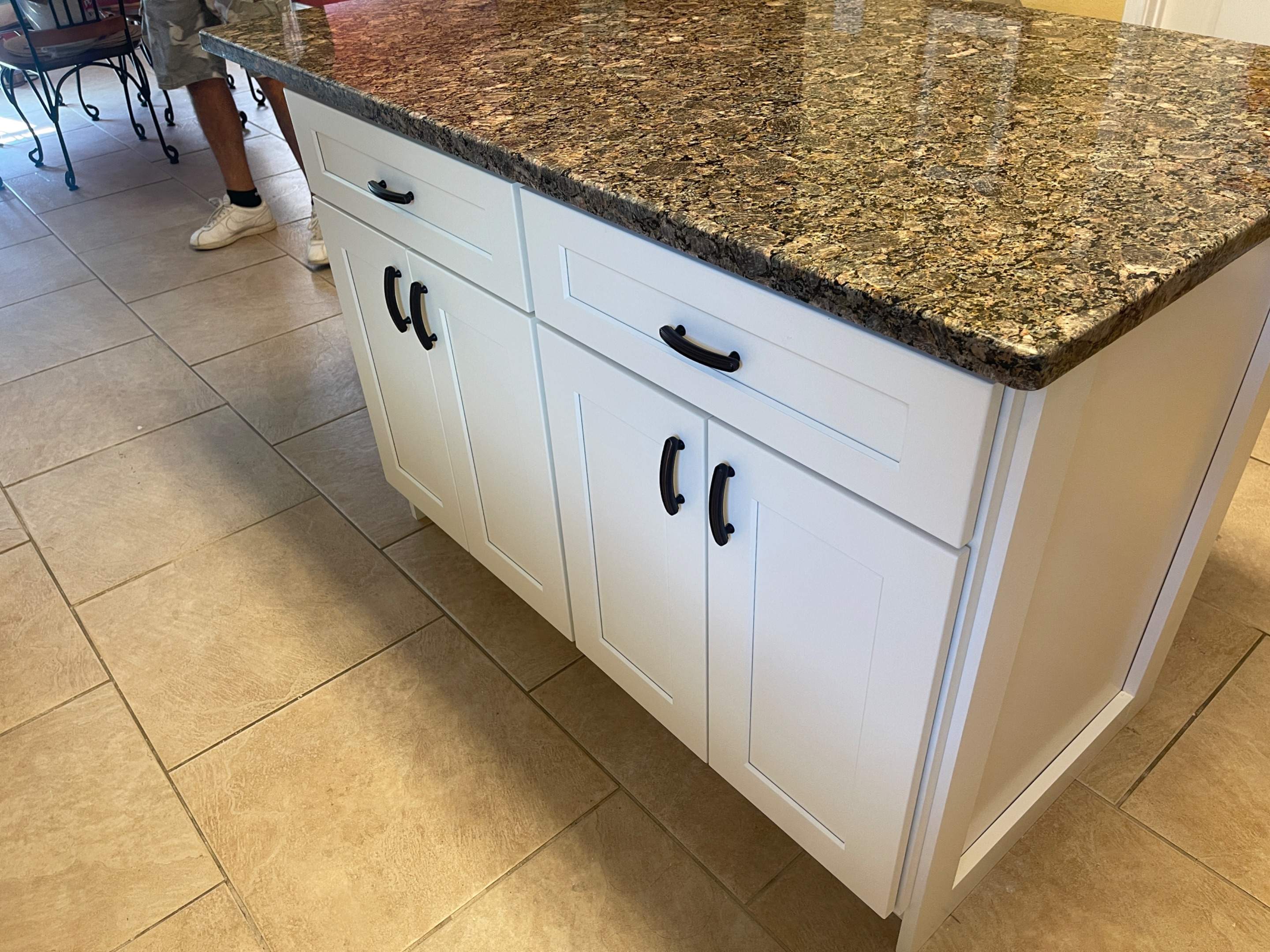 San Antonio Kitchen Remodel with White Shaker Cabinets and Granite by Mena stone surfaces