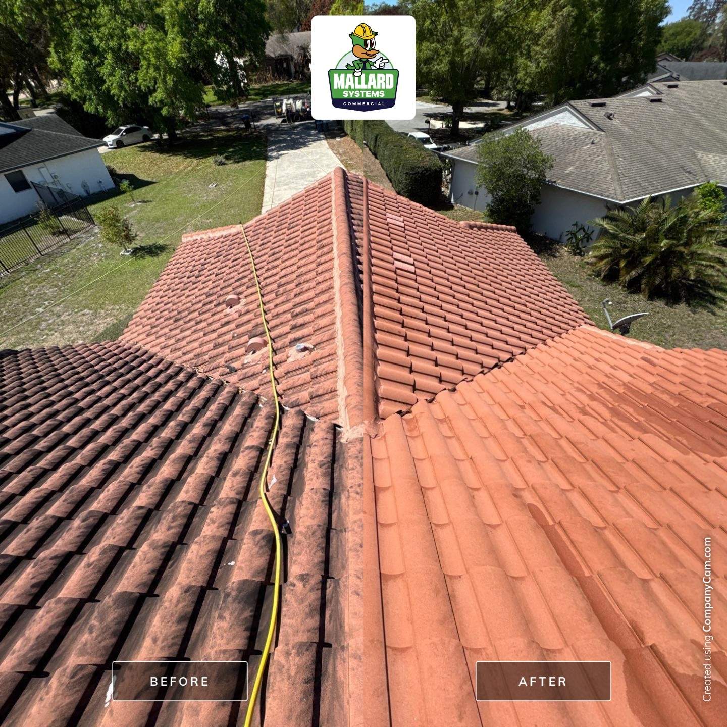 Barrel Tile Roof Cleaning by Mallard Systems