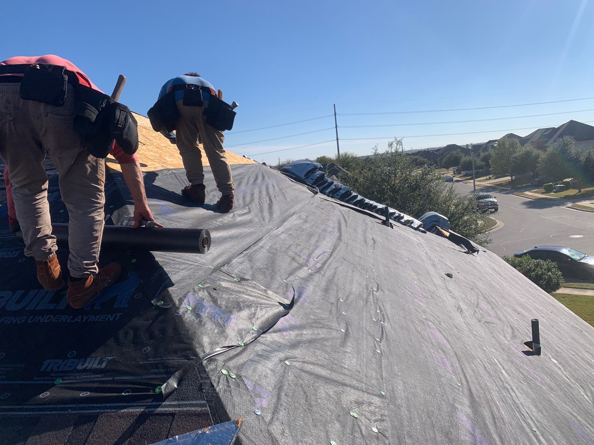 Hutto Residential Roofing Replacement with OSB Sheathing and Trim Repair by Caliber Restoration LLC