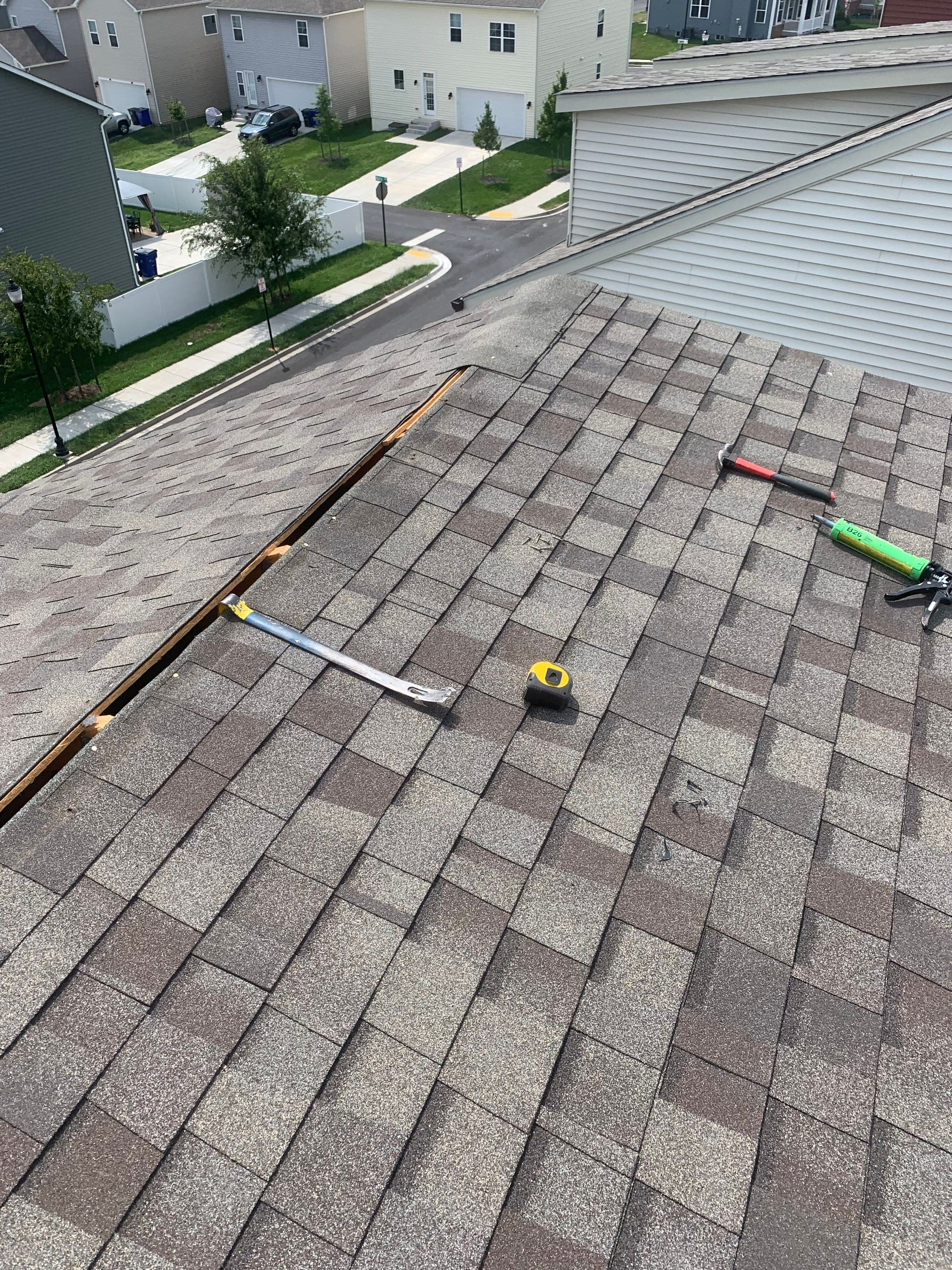 Residential Roofing Repair using Certainteed Capping and Shingle Vent II Ridge vent by Frederick Roof Repair