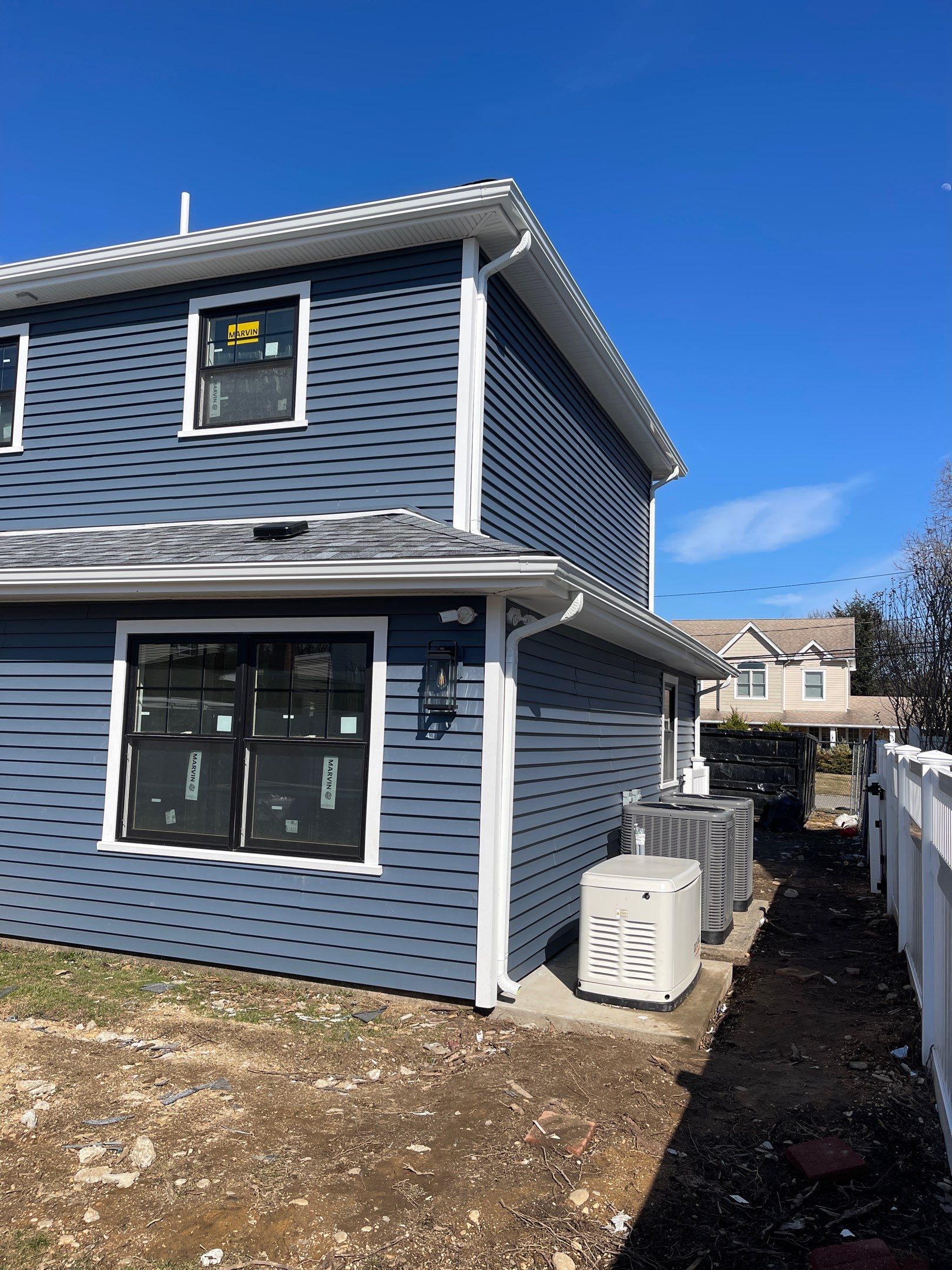 Full House Installation 5" white seamless gutters 2x3 leaders by Above All Gutters 