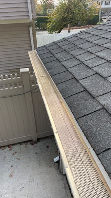 Microguard Gutter Shields installed. using Englert Microguard gutter shields 
