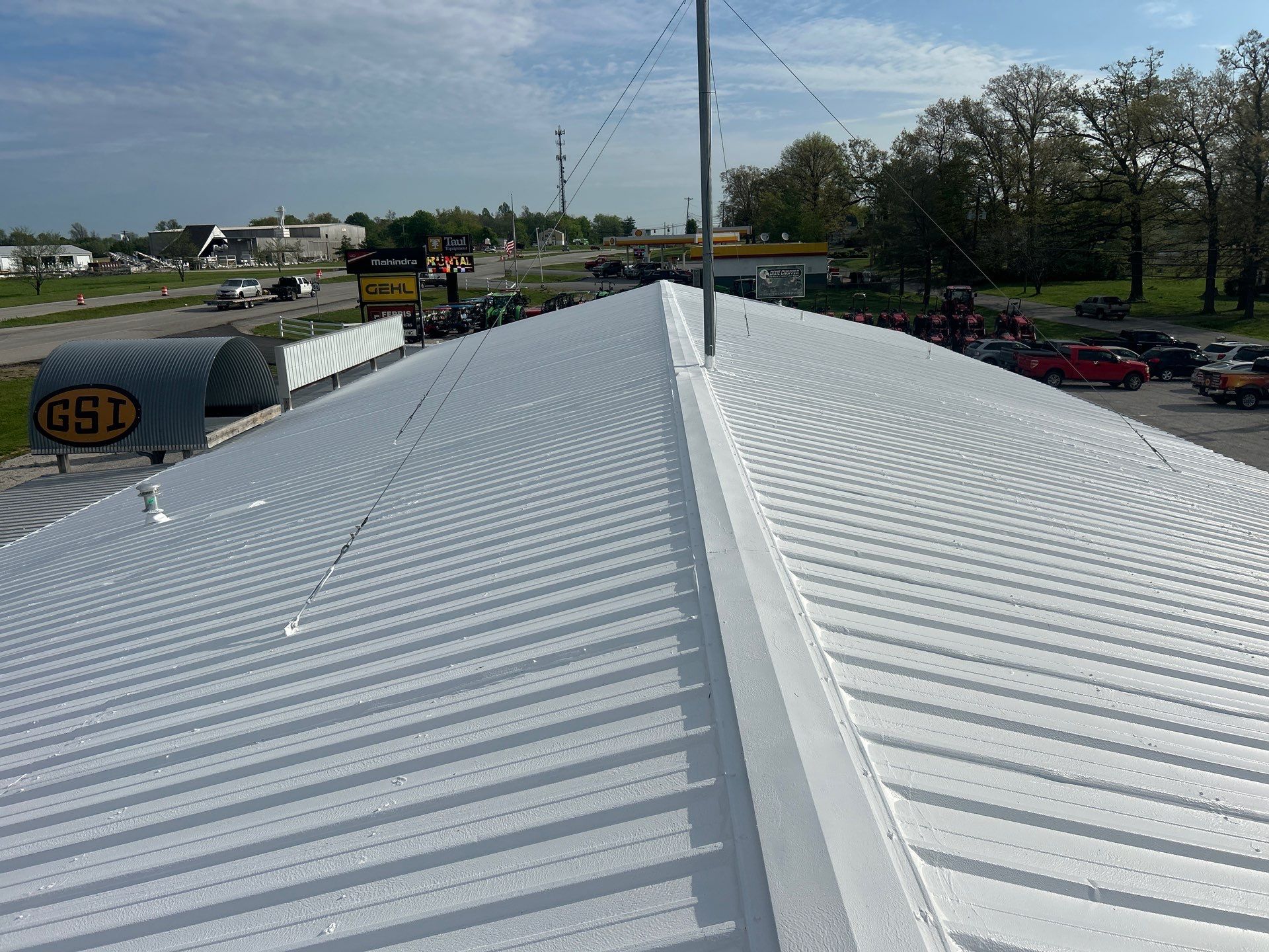 Commercial Metal Roofing Restoration using Coatings by Kentucky Commercial Roofing