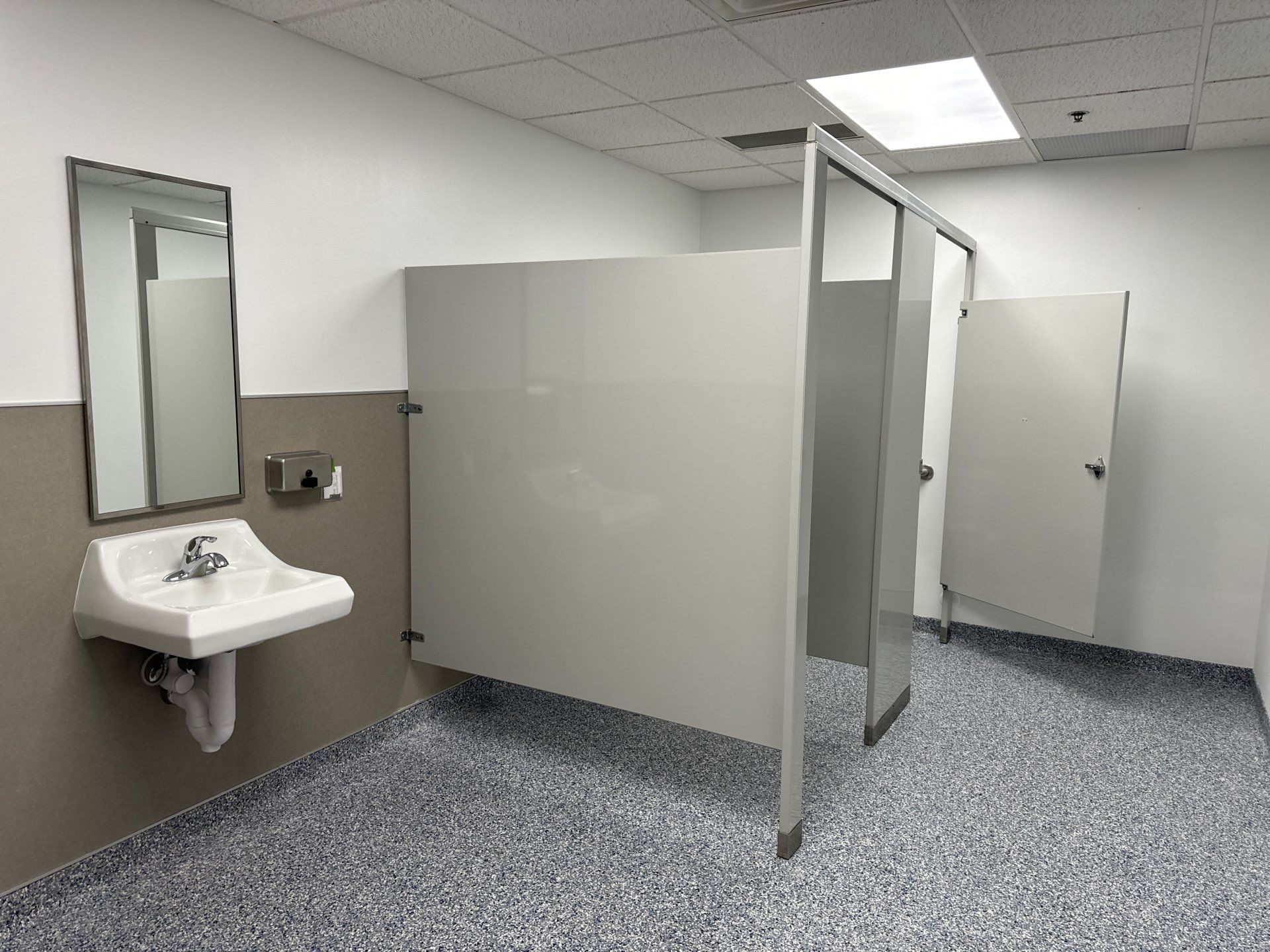 Epoxy Floor in Shop Bathroom by Gordon Painting
