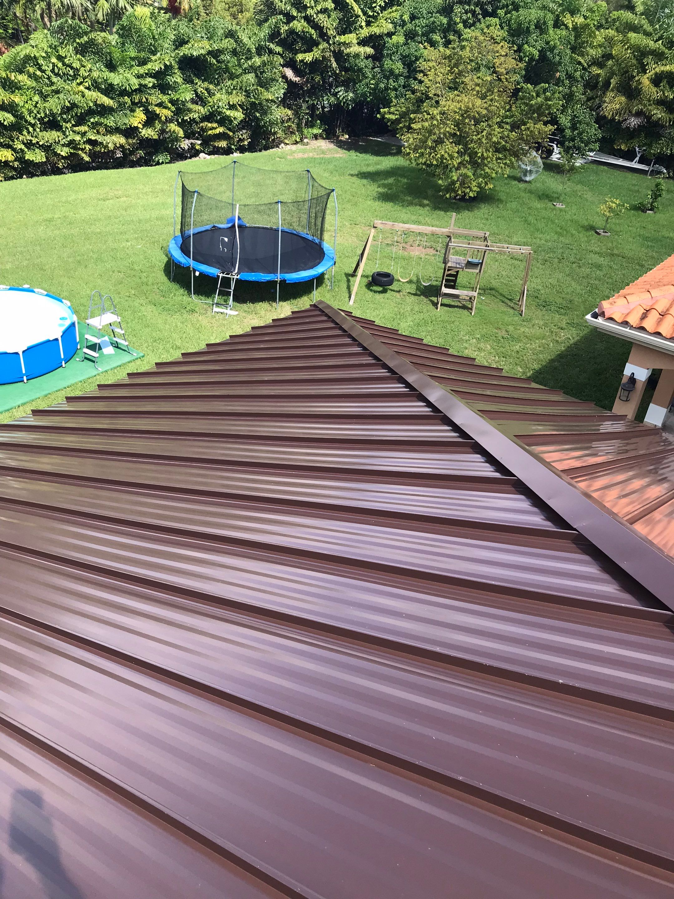 Metal Roof - Galvalume - Mansard Brown by Istueta Roofing