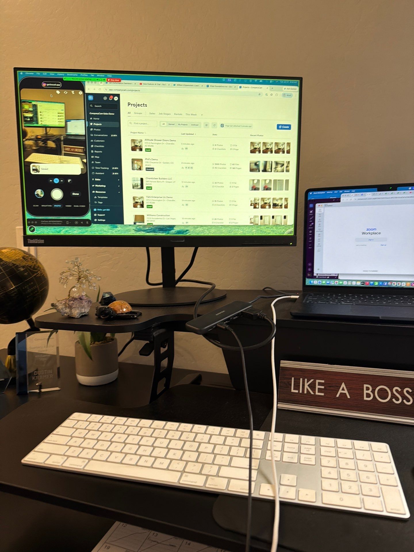 Indoor Plant and Lighting Setup for Phoenix Home Office by CompanyCam Sales Demo