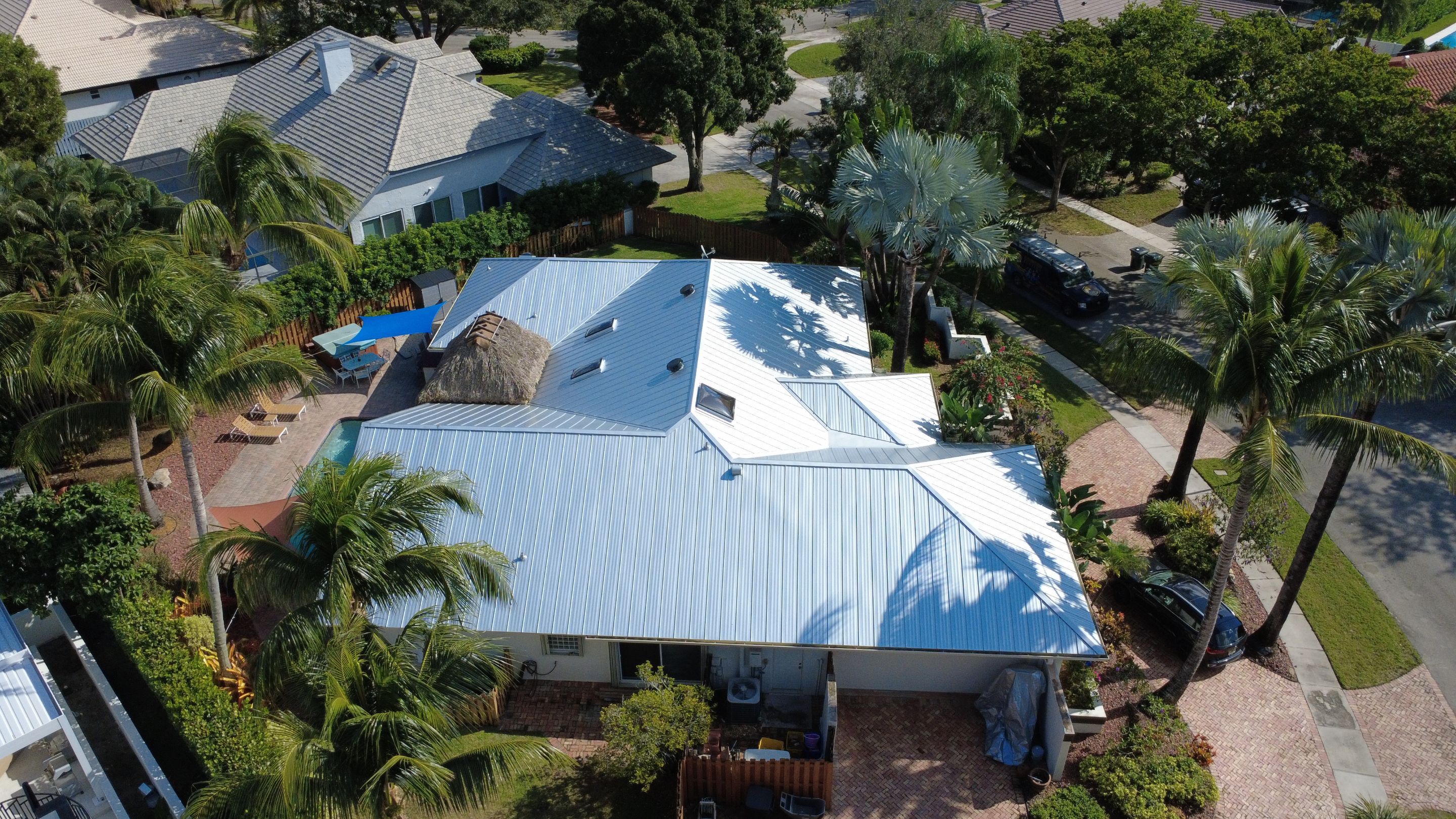 Residential Roofing Installation using 1" Nail strip metal roof by BLUES BROTHERS ROOFING