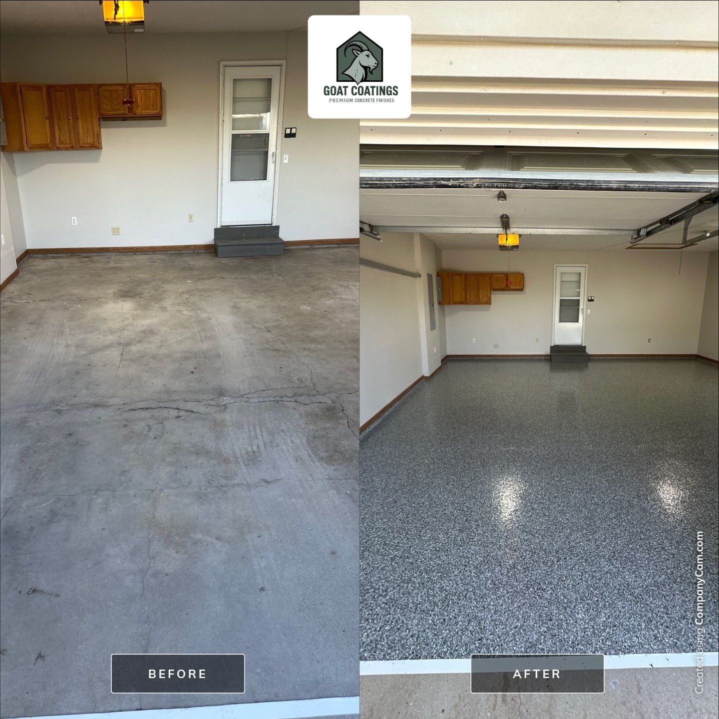 Epoxy Garage Floor Transformation and Concrete Repair in Beatrice by Goat Coatings