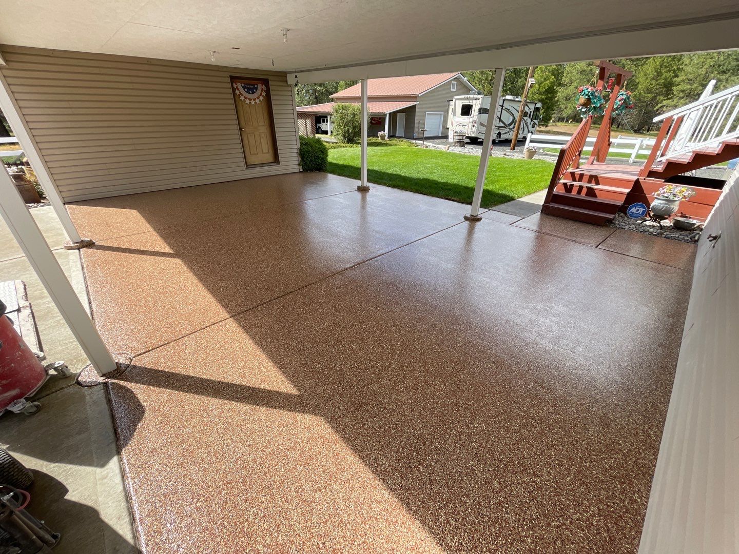 Patio Transformation using Chestnut by Croc Coatings, LLC