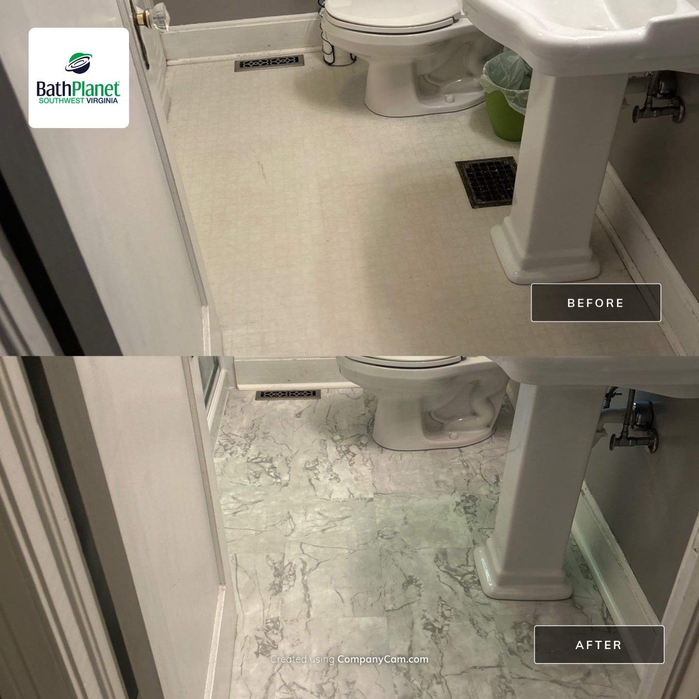 Tub to Shower Conversion w Flooring by BathPlanet SW Virginia