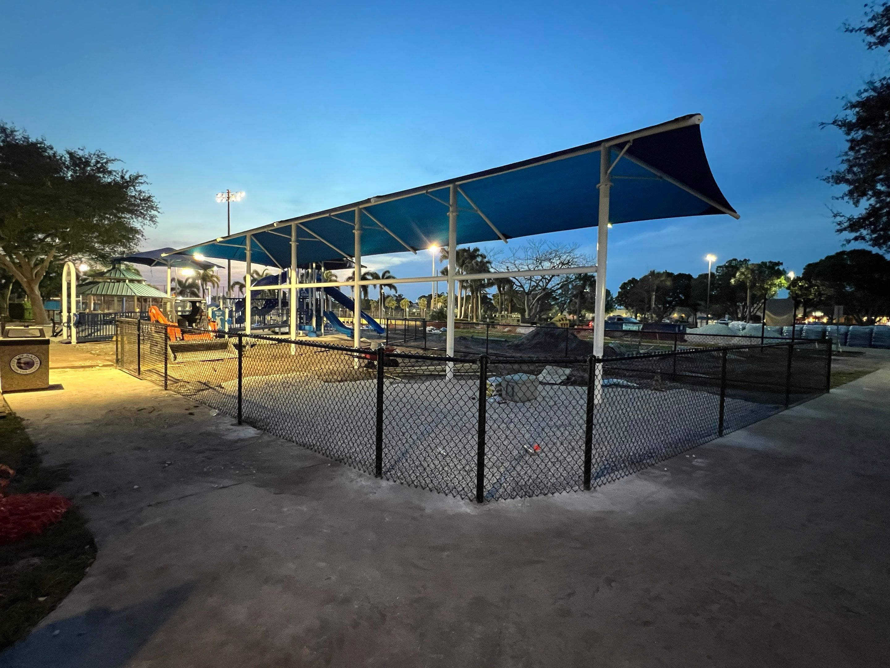 Vinyl Coated Chain-link fence for the City of Naples around Fleischmann Park Playground.  by Asap fence and gates, LLC