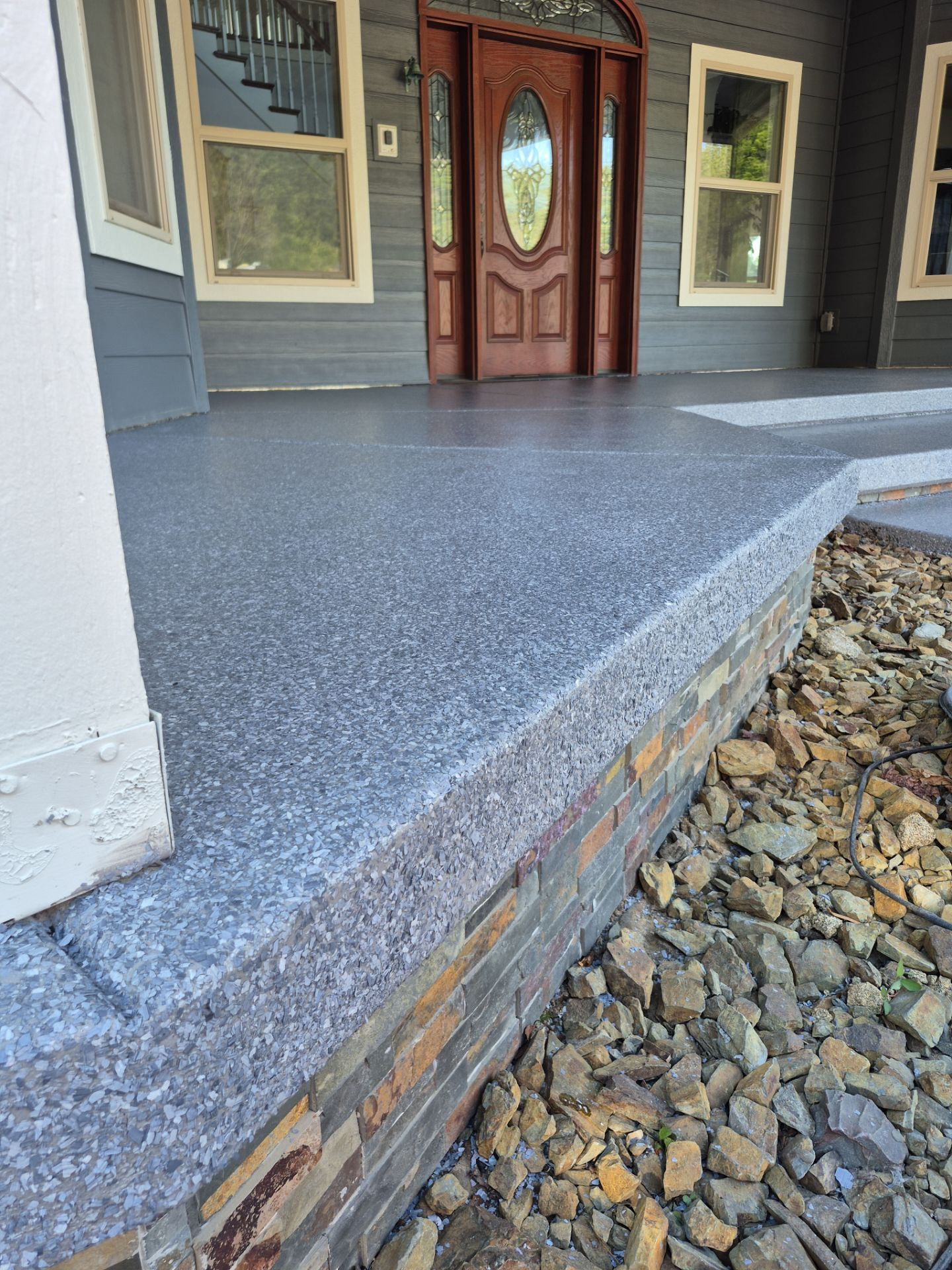 Patio Transformation with Granite 1/4 by Croc Coatings, LLC