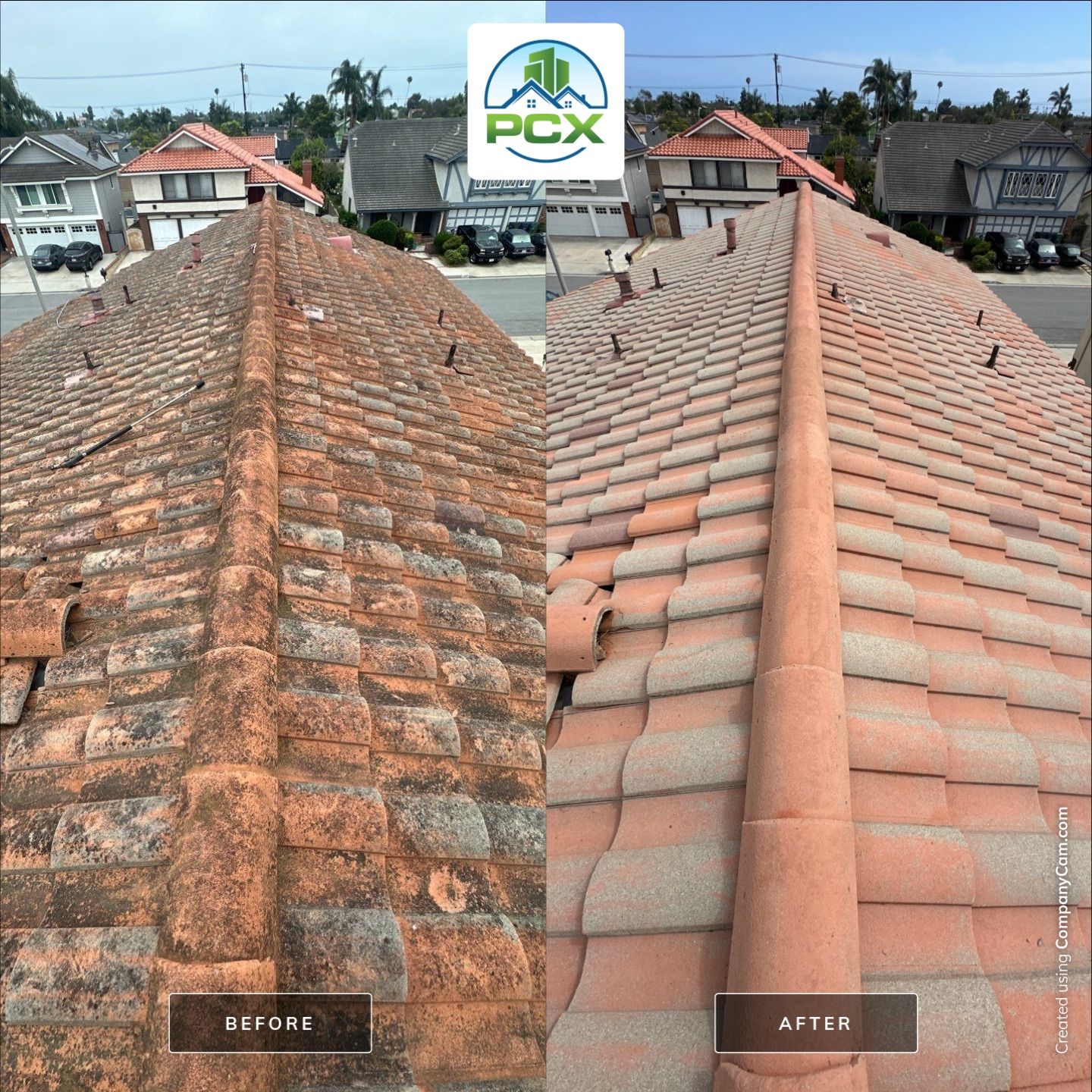 Roof washing in Huntington Beach, CA by Property Cleaning Experts, LLC