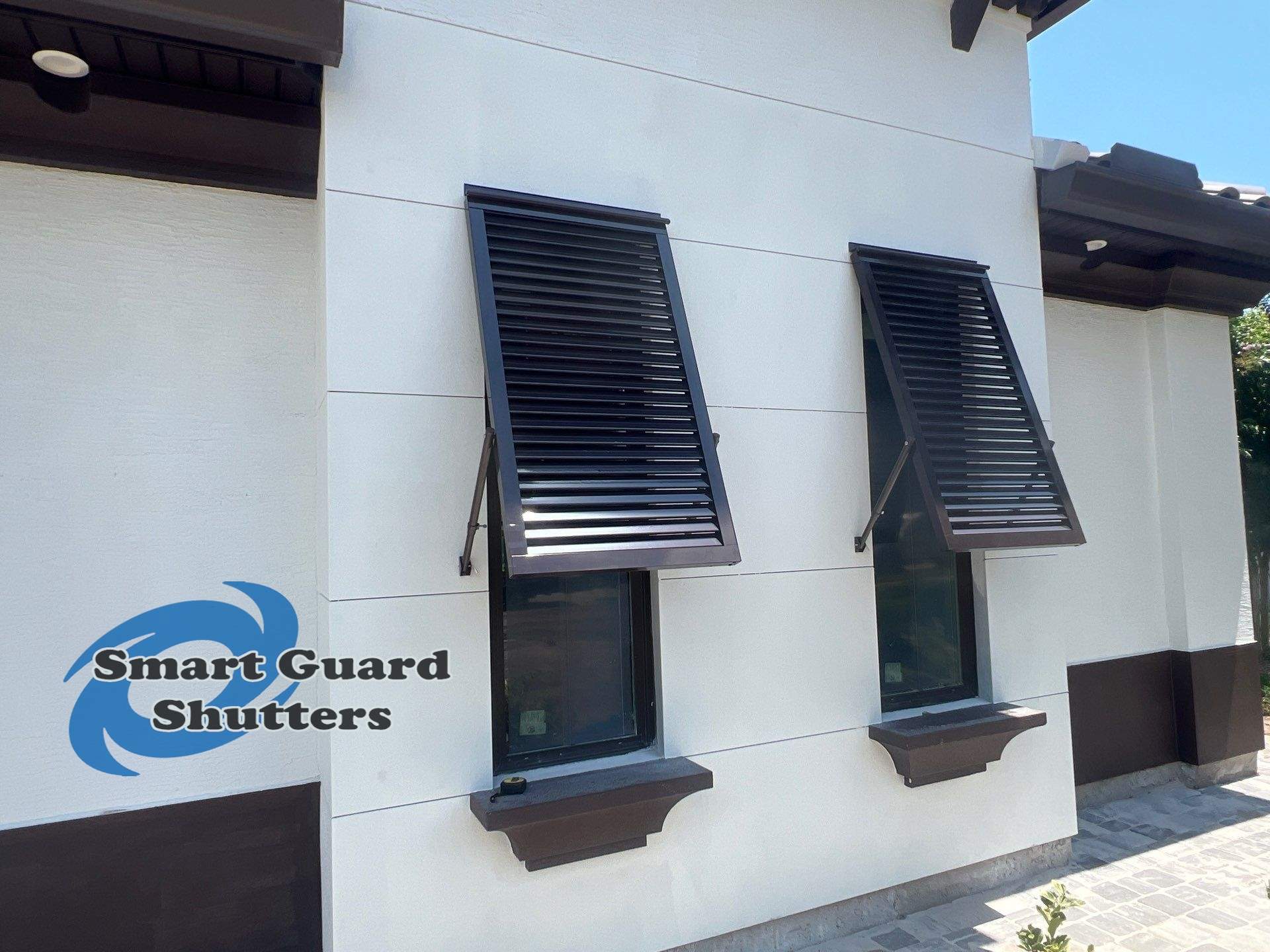 Decorative Bahamas in Grey Brown by Smart Guard Shutters