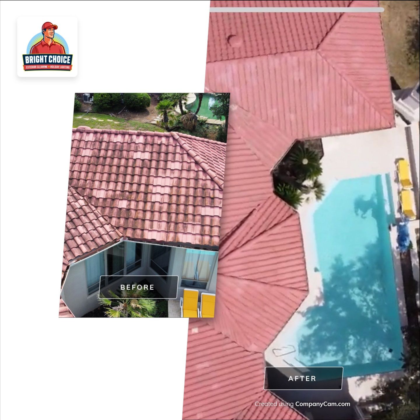 Tile Roof Wash Project in San Antonio by Bright Choice
