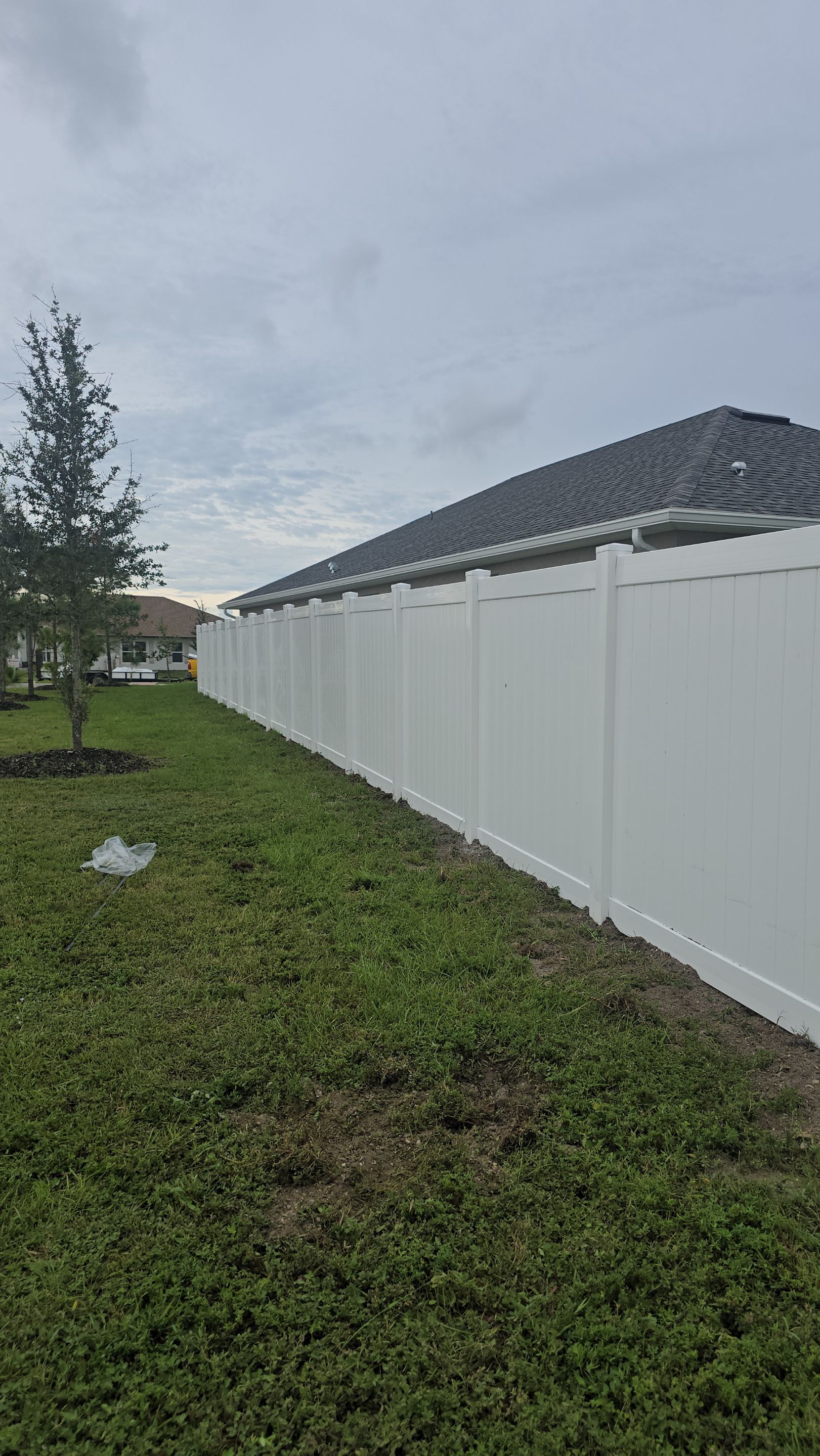 White Vinyl Privacy Fence Installation for North Port Residence by True Fence LLC