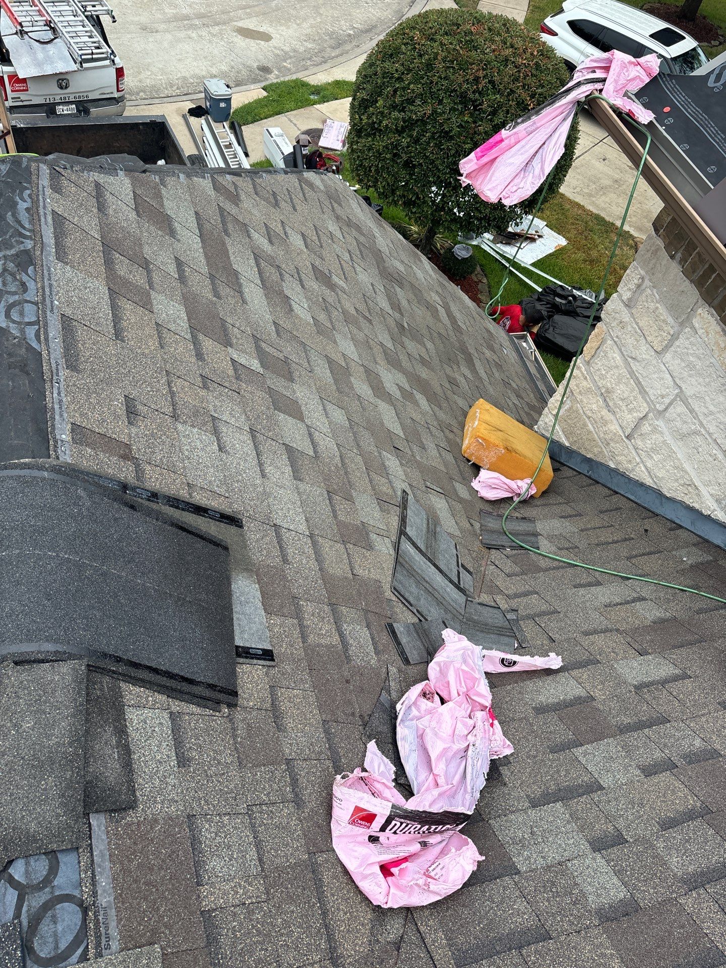 Residential Roofing Installation using Owen's Corning Duration (Lifetime) Shingles by Roof Repair Company