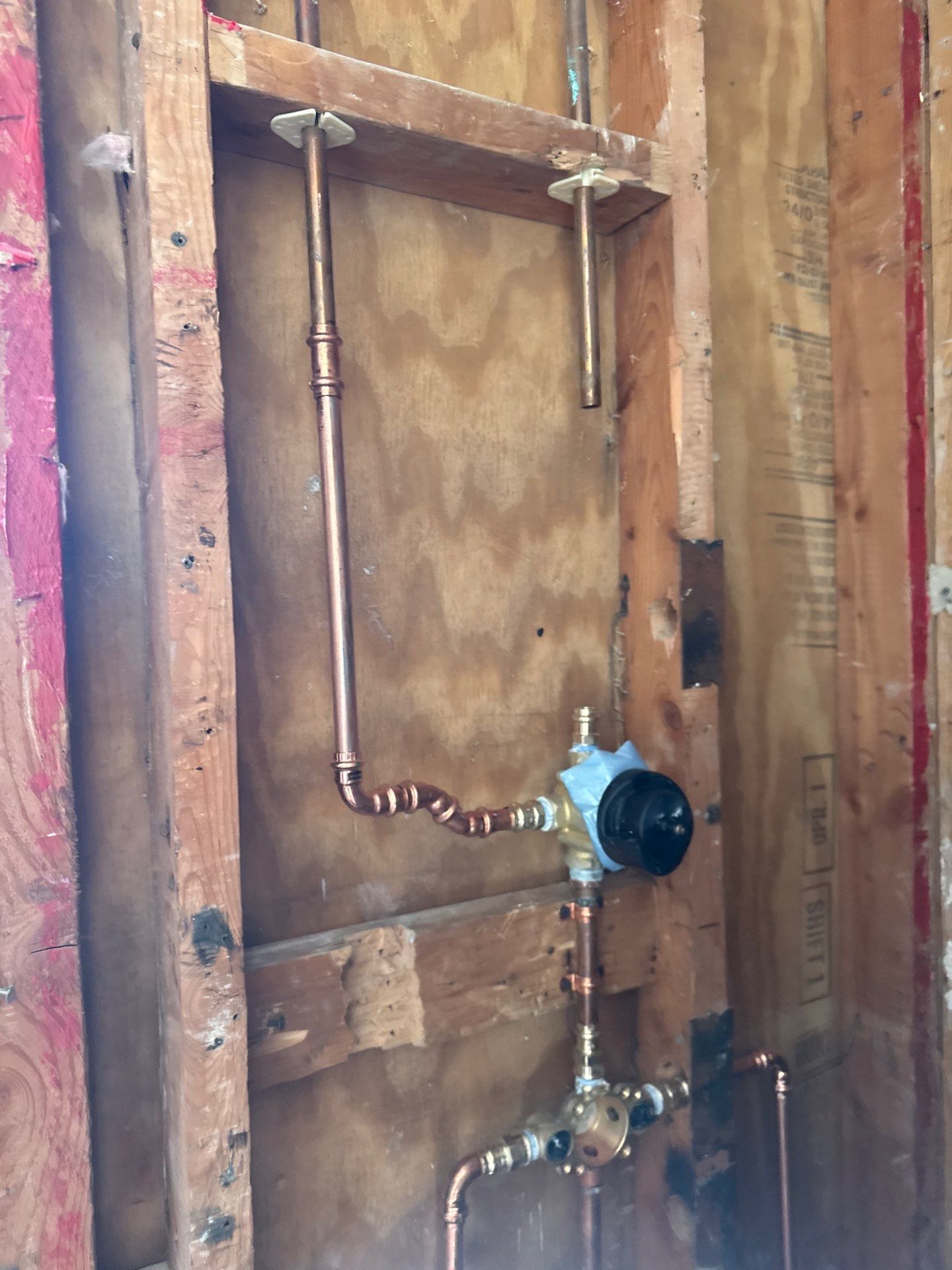 Installing Water Pipe for Shower by Us Plumbing