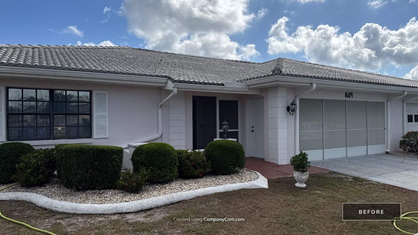 White Tile Roof Cleaning & House Wash in Fairview – Sun City Center, FL 33573 by Sunshine AquaWash