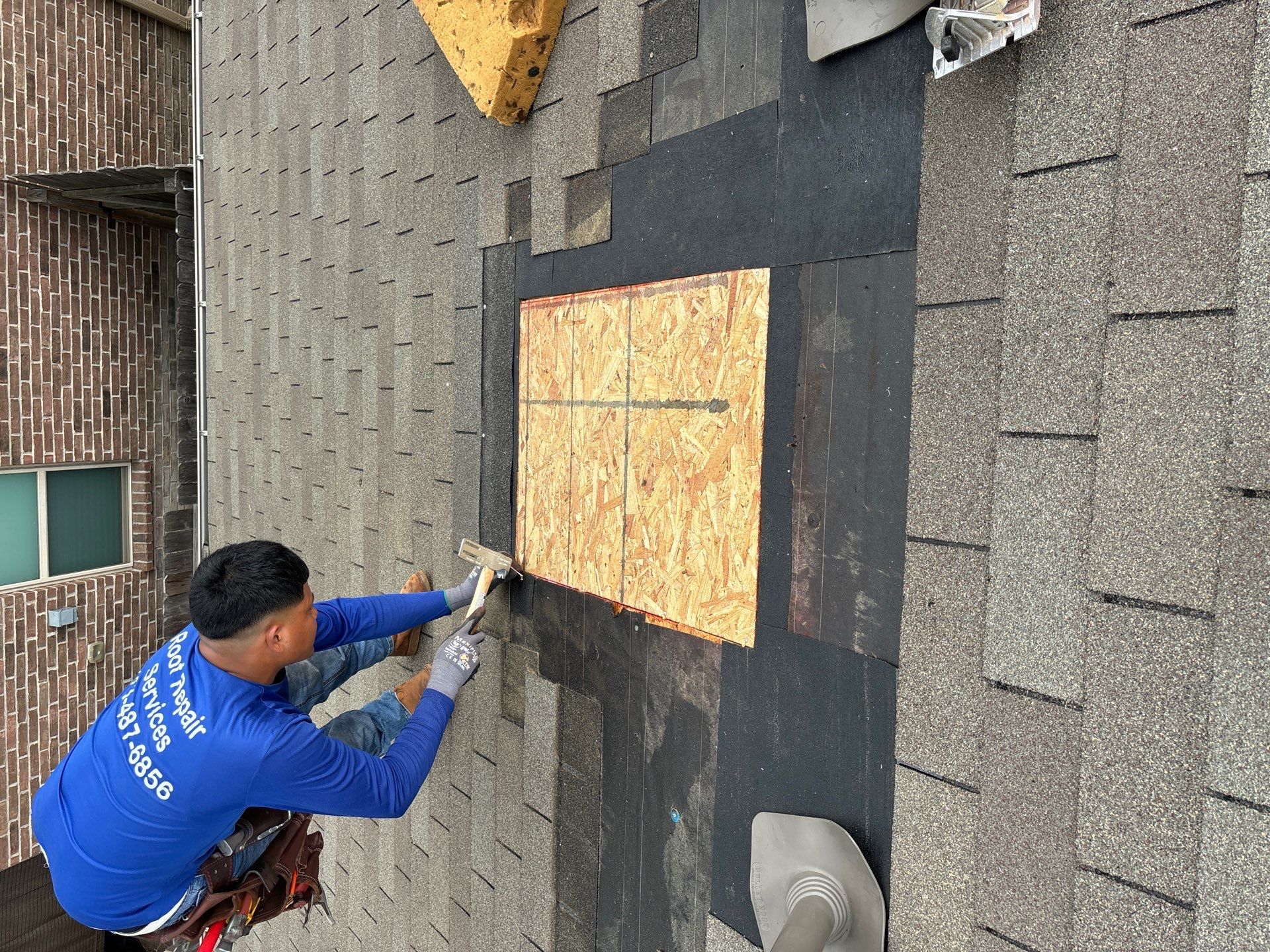 Hail Damage using Owen's Corning Duration (Lifetime) Shingles by Roof Repair Company